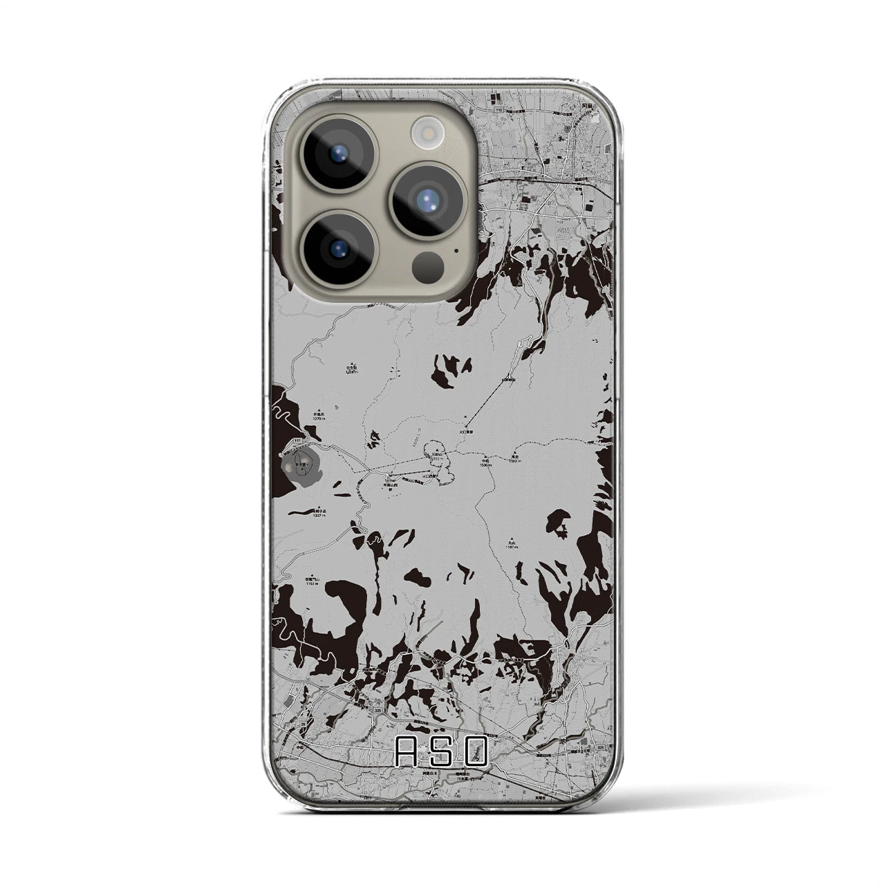 【阿蘇(熊本県)】地図柄iPhoneケース(クリアタイプ)