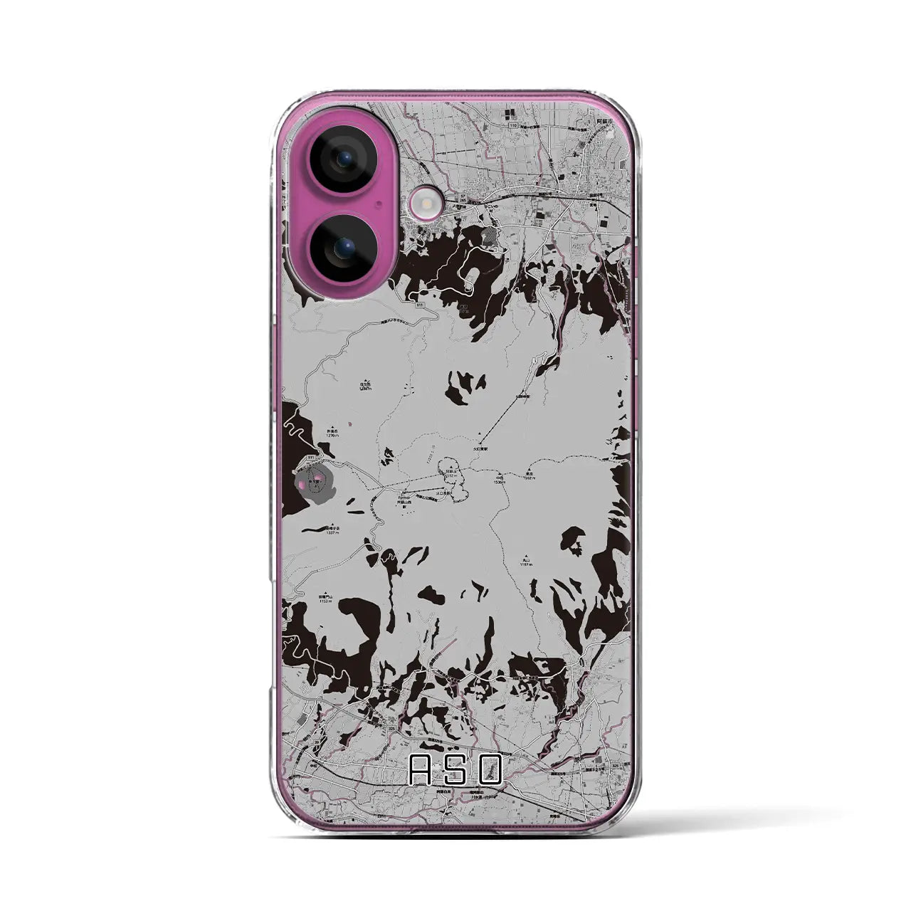 【阿蘇(熊本県)】地図柄iPhoneケース(クリアタイプ)