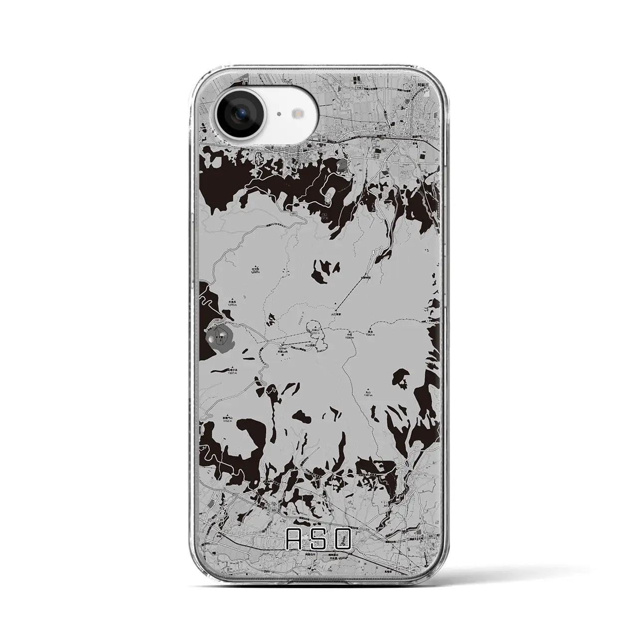 【阿蘇(熊本県)】地図柄iPhoneケース(クリアタイプ)