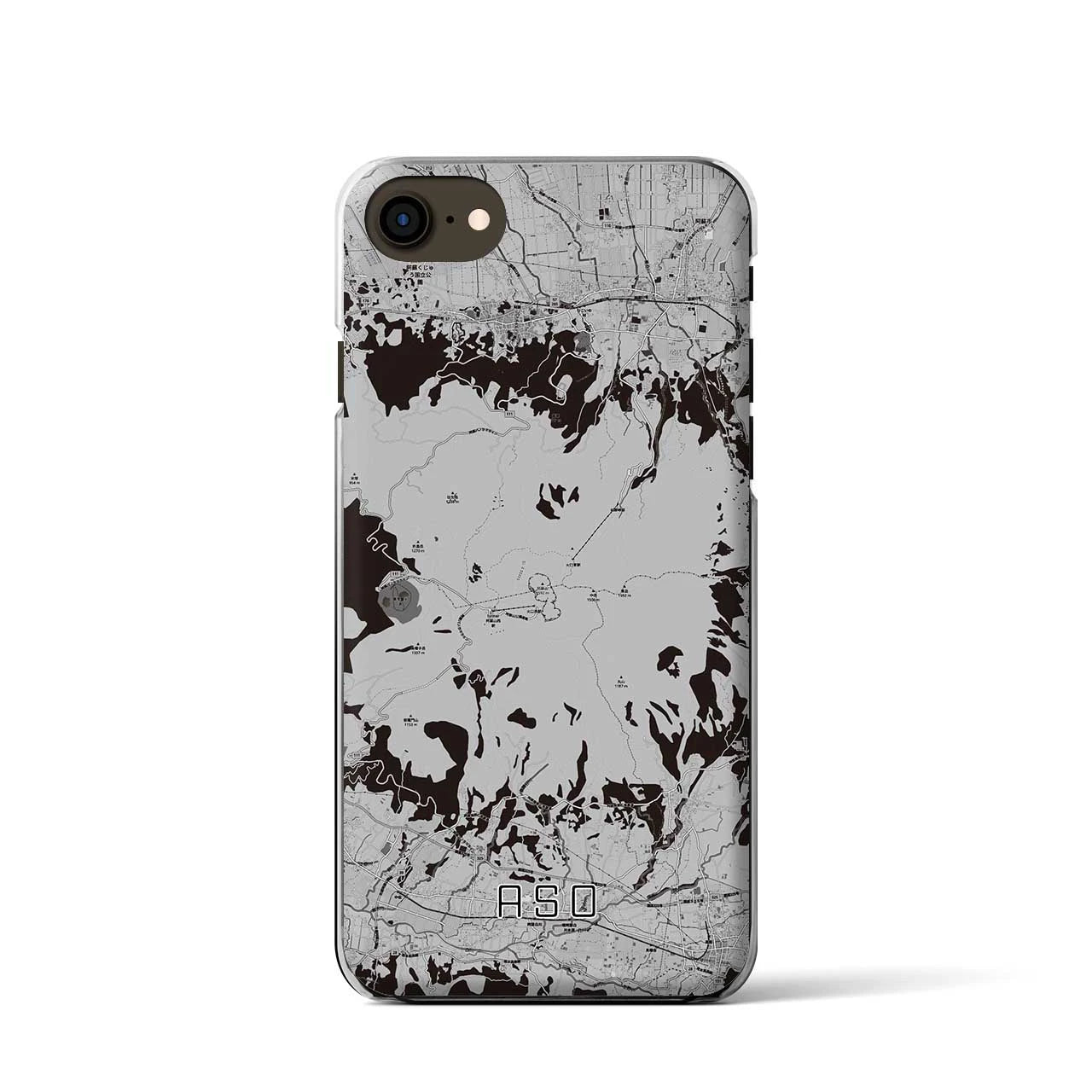 【阿蘇(熊本県)】地図柄iPhoneケース(クリアタイプ)