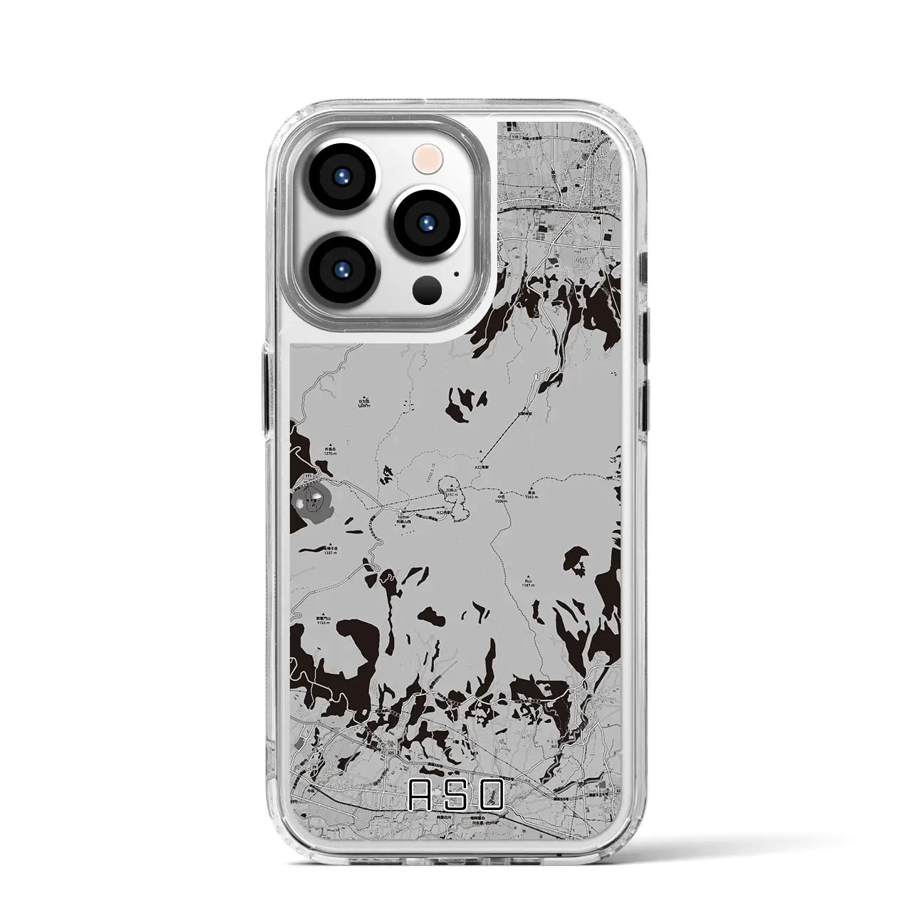 【阿蘇(熊本県)】地図柄iPhoneケース(MagSafeタイプ)