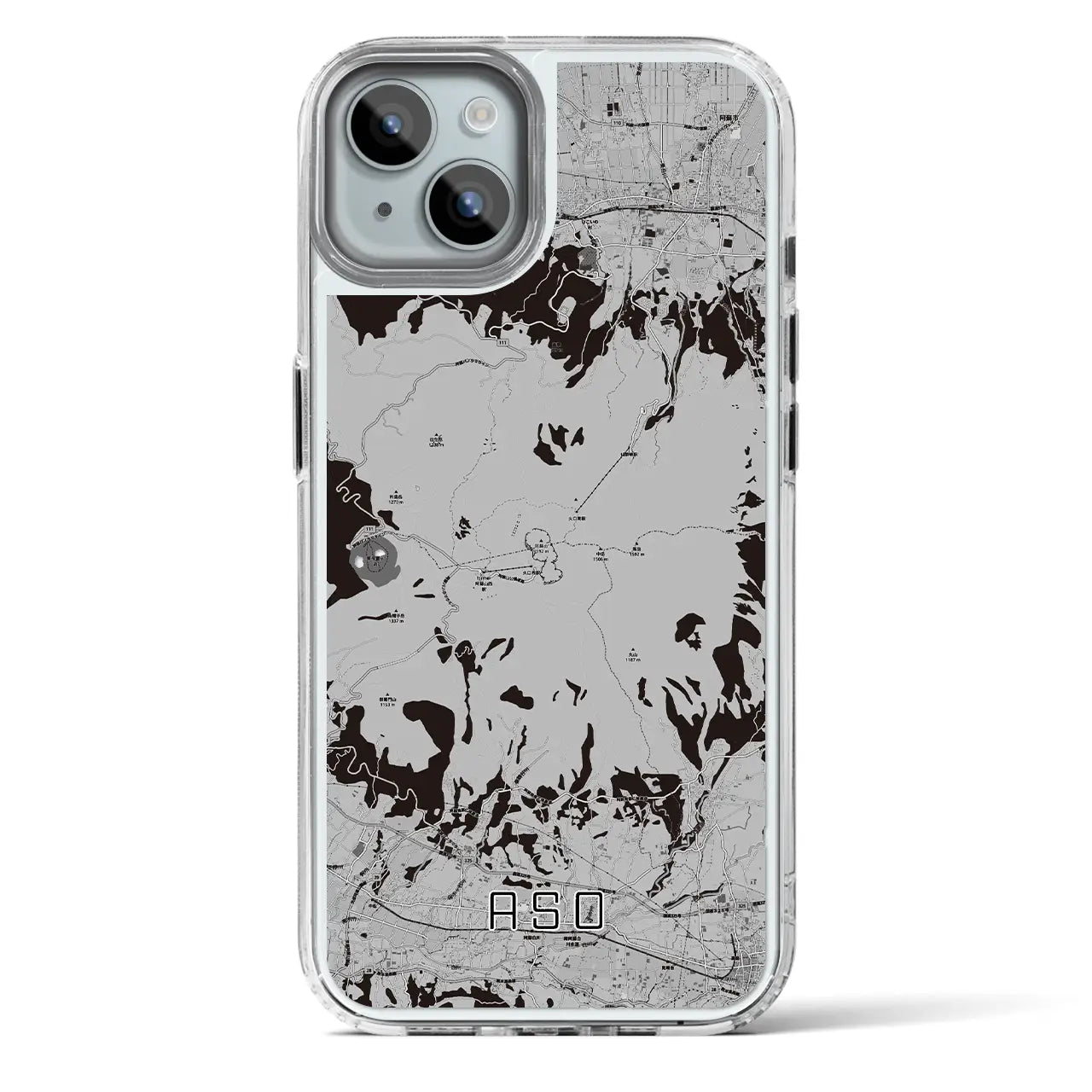 【阿蘇(熊本県)】地図柄iPhoneケース(MagSafeタイプ)