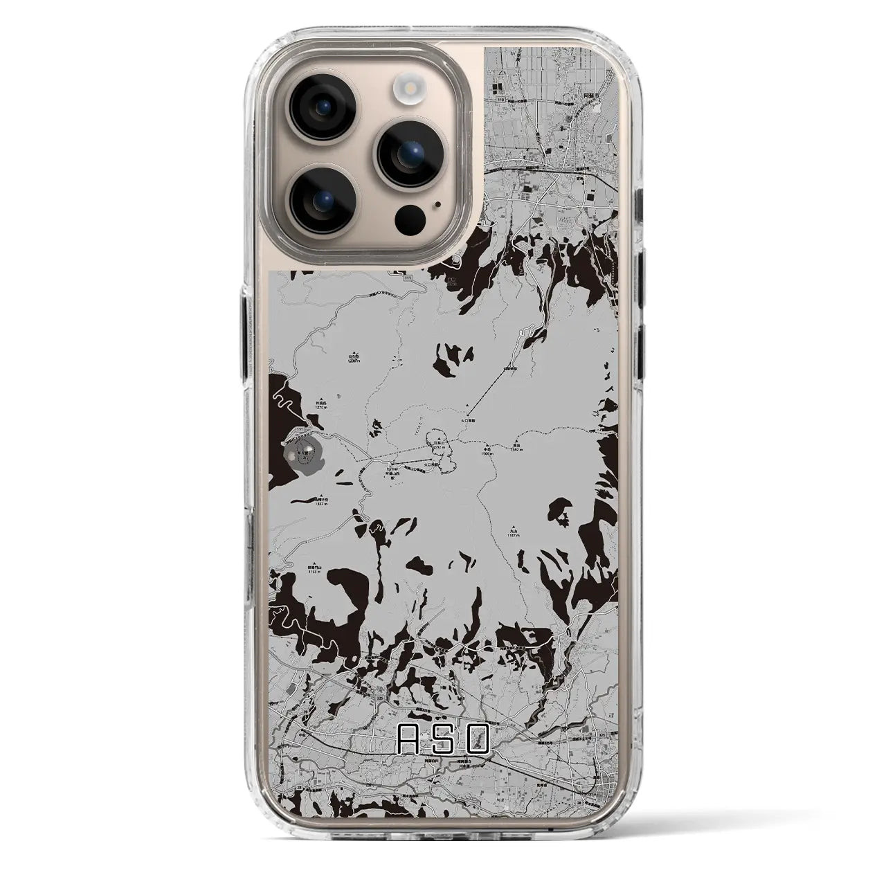 【阿蘇(熊本県)】地図柄iPhoneケース(MagSafeタイプ)