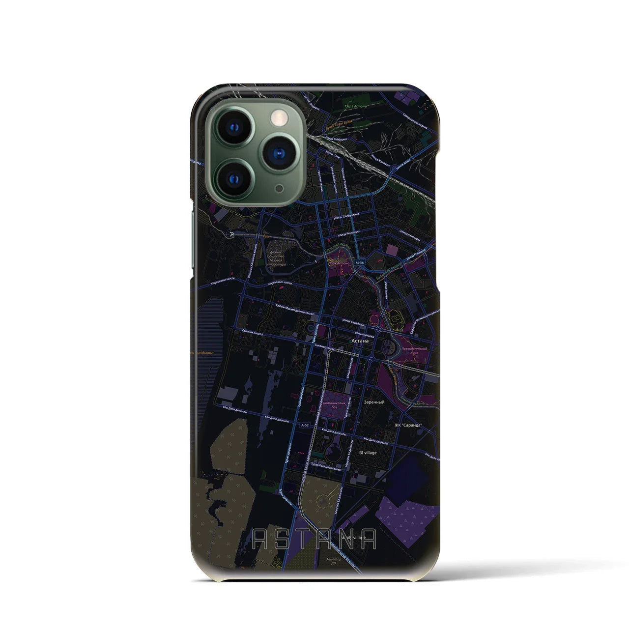 【アスタナ(カザフスタン)】地図柄iPhoneケース(バックカバータイプ)