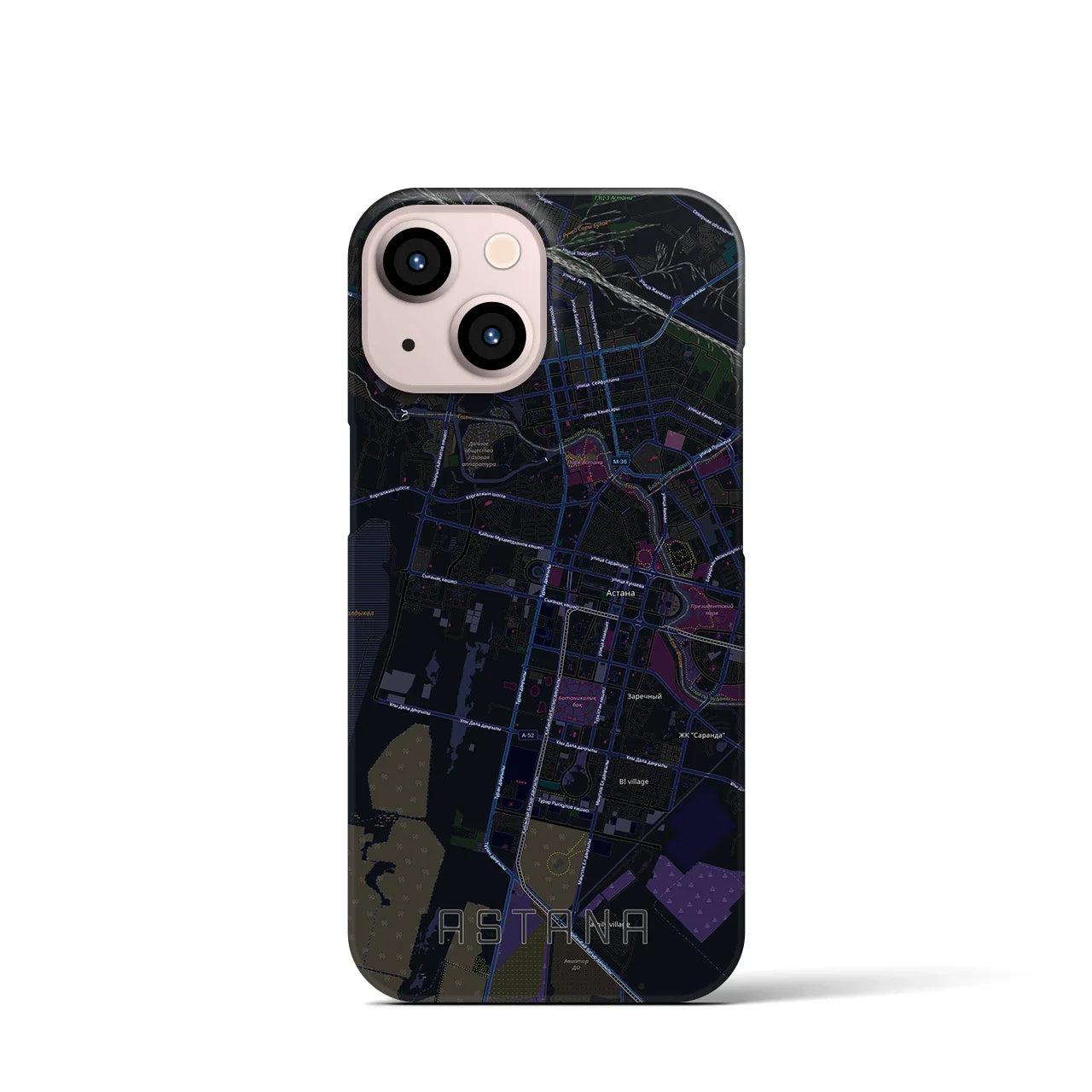 【アスタナ(カザフスタン)】地図柄iPhoneケース(バックカバータイプ)