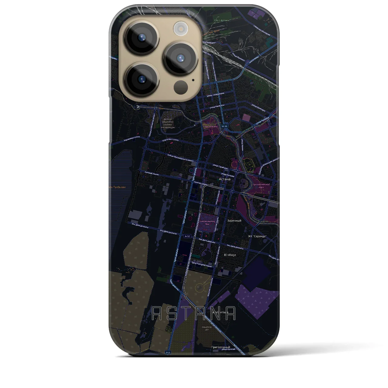 【アスタナ(カザフスタン)】地図柄iPhoneケース(バックカバータイプ)