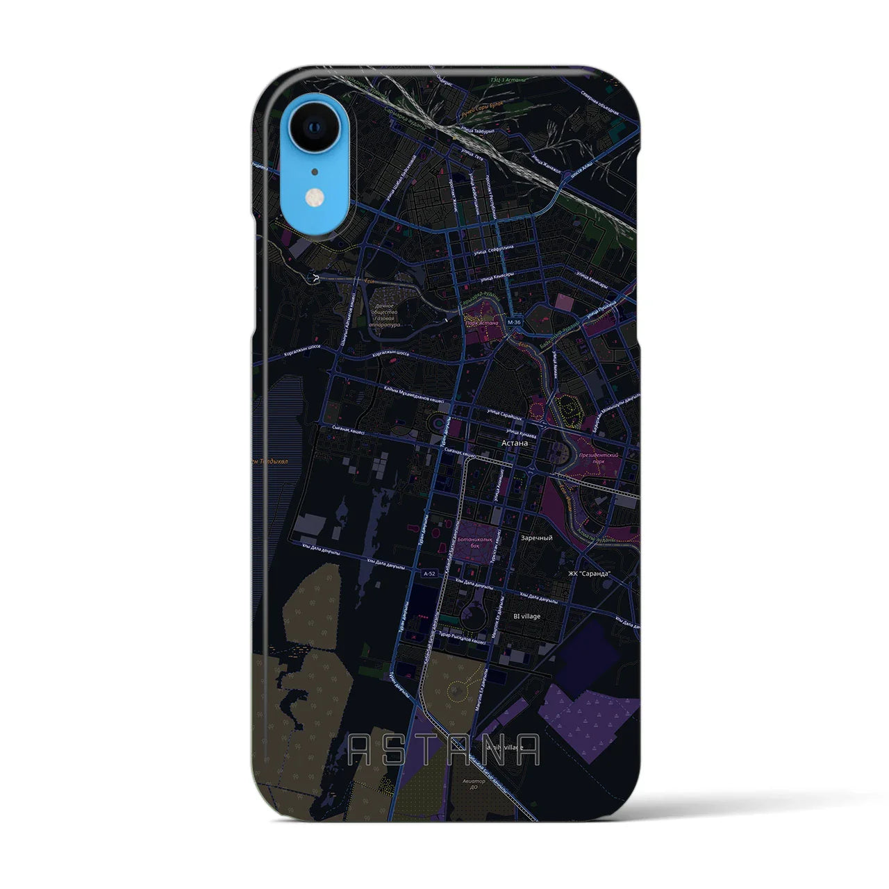 【アスタナ(カザフスタン)】地図柄iPhoneケース(バックカバータイプ)