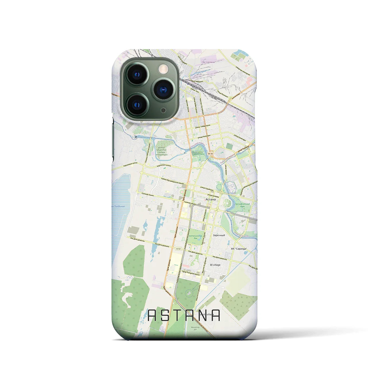 【アスタナ(カザフスタン)】地図柄iPhoneケース(バックカバータイプ)