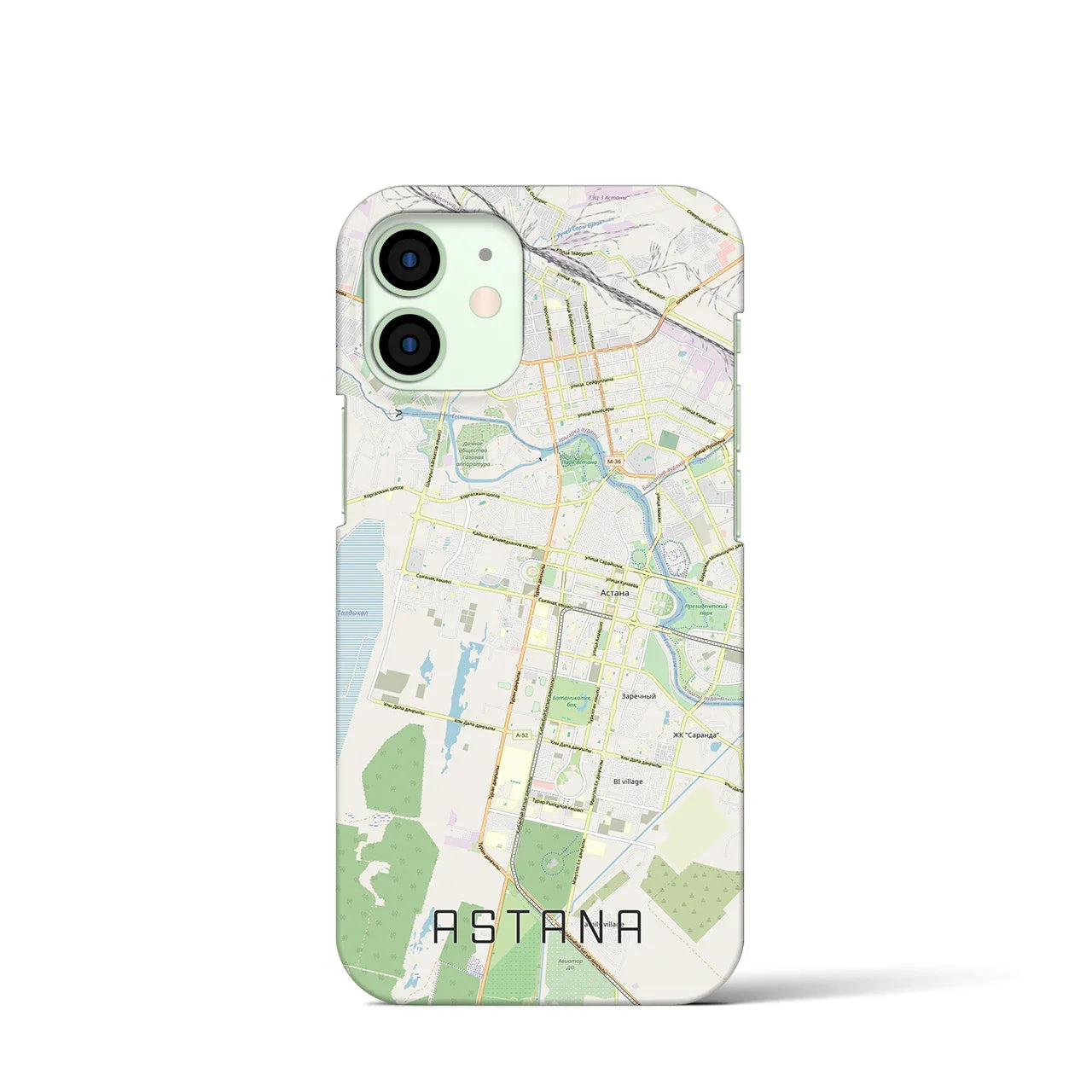 【アスタナ(カザフスタン)】地図柄iPhoneケース(バックカバータイプ)