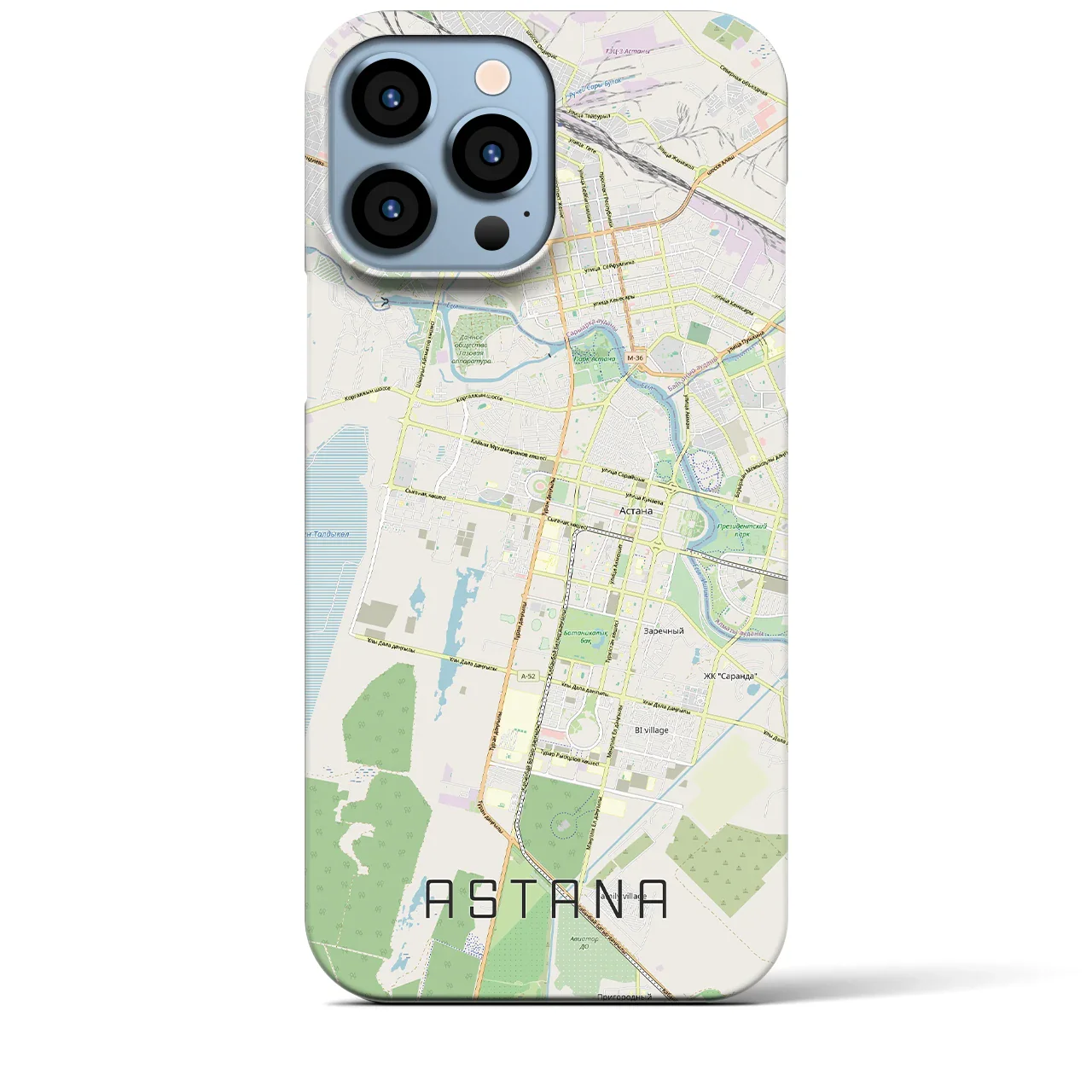 【アスタナ(カザフスタン)】地図柄iPhoneケース(バックカバータイプ)