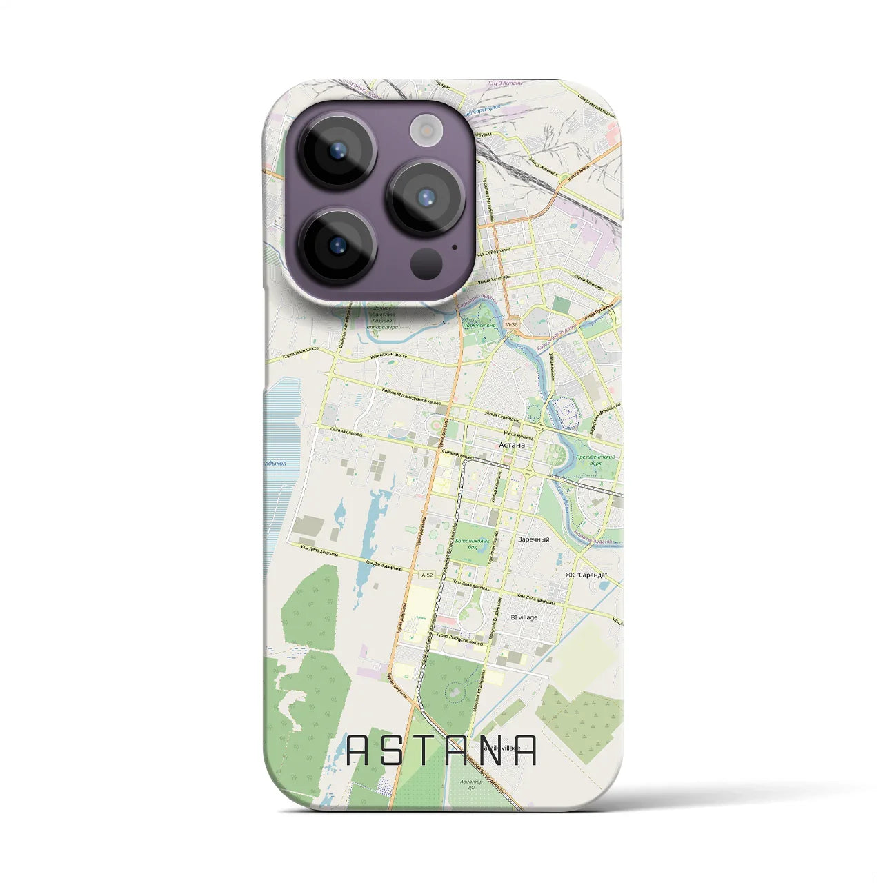 【アスタナ(カザフスタン)】地図柄iPhoneケース(バックカバータイプ)