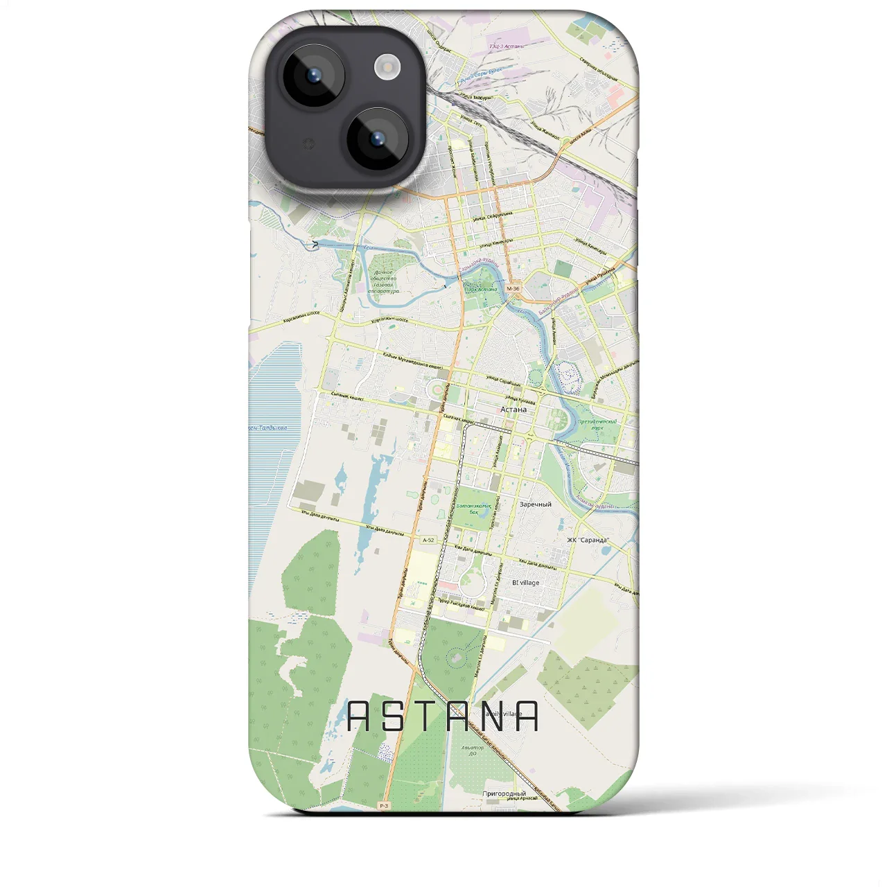 【アスタナ(カザフスタン)】地図柄iPhoneケース(バックカバータイプ)