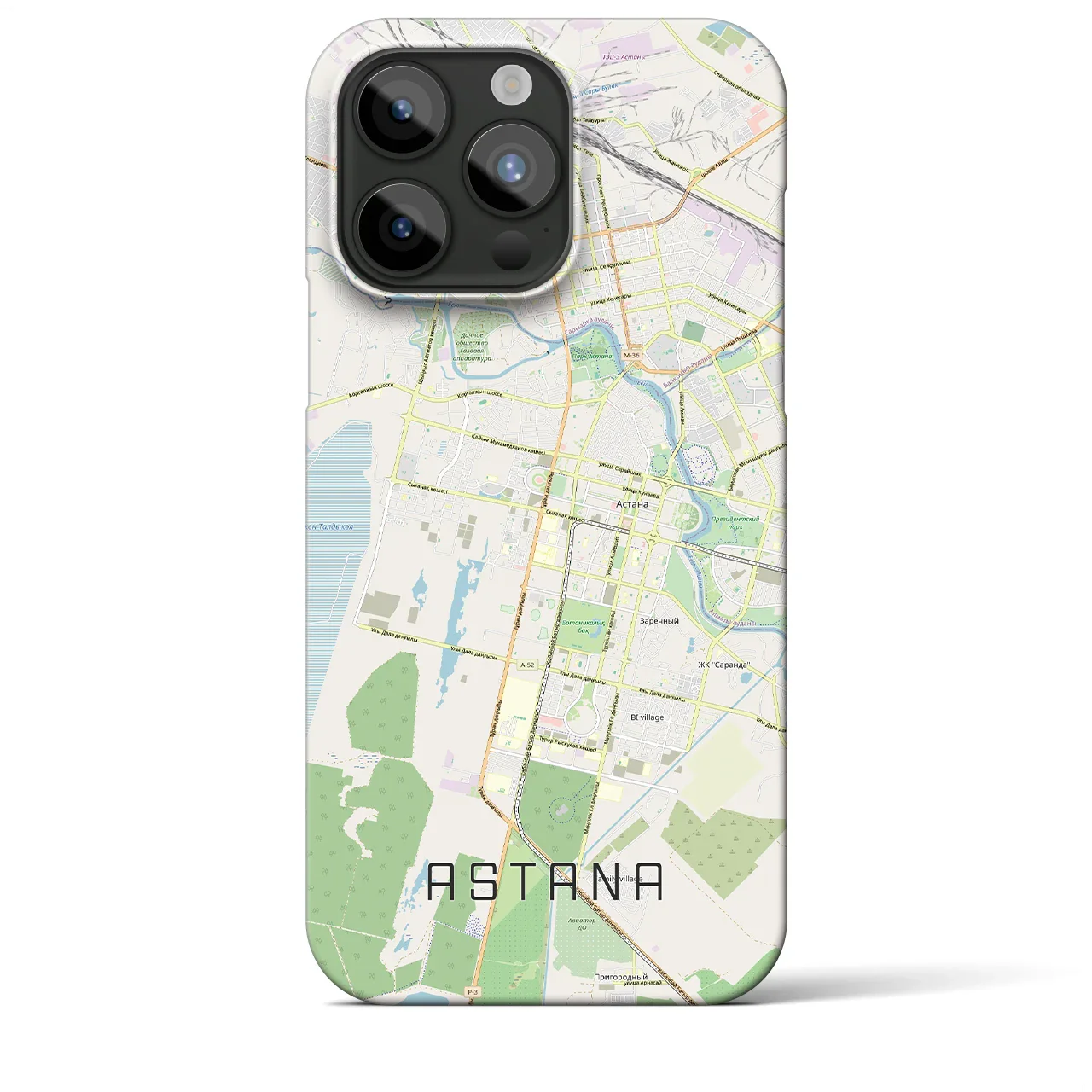 【アスタナ(カザフスタン)】地図柄iPhoneケース(バックカバータイプ)