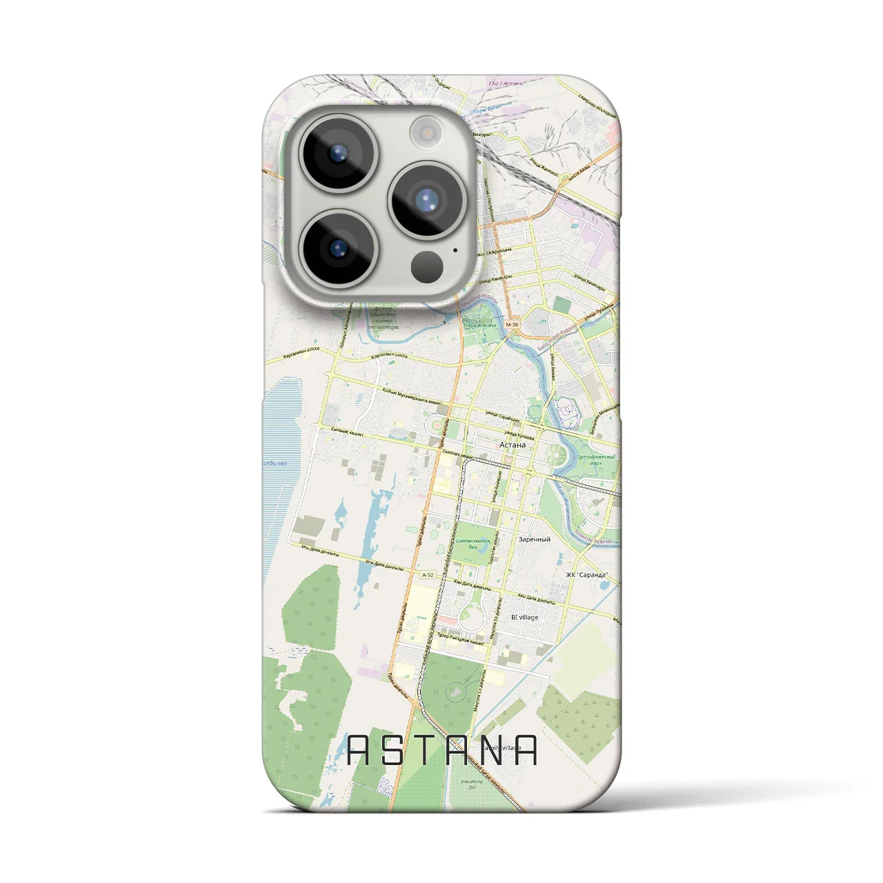 【アスタナ(カザフスタン)】地図柄iPhoneケース(バックカバータイプ)
