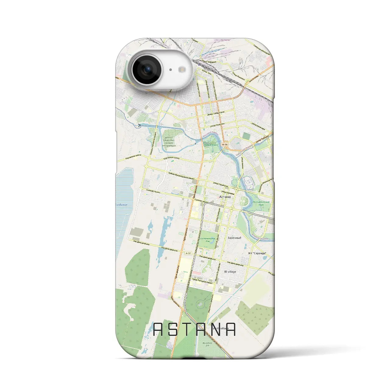 【アスタナ(カザフスタン)】地図柄iPhoneケース(バックカバータイプ)