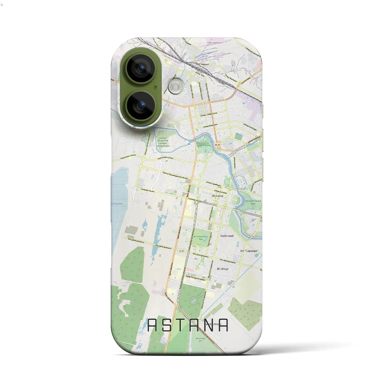 【アスタナ(カザフスタン)】地図柄iPhoneケース(バックカバータイプ)