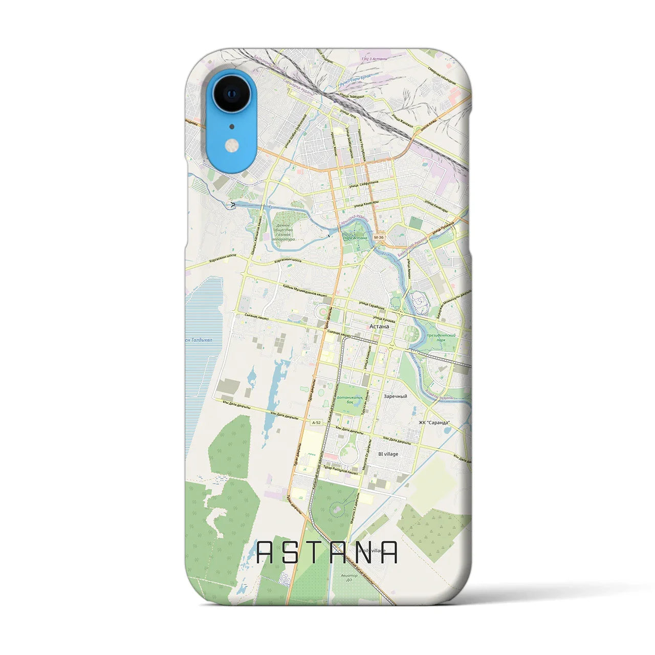 【アスタナ(カザフスタン)】地図柄iPhoneケース(バックカバータイプ)