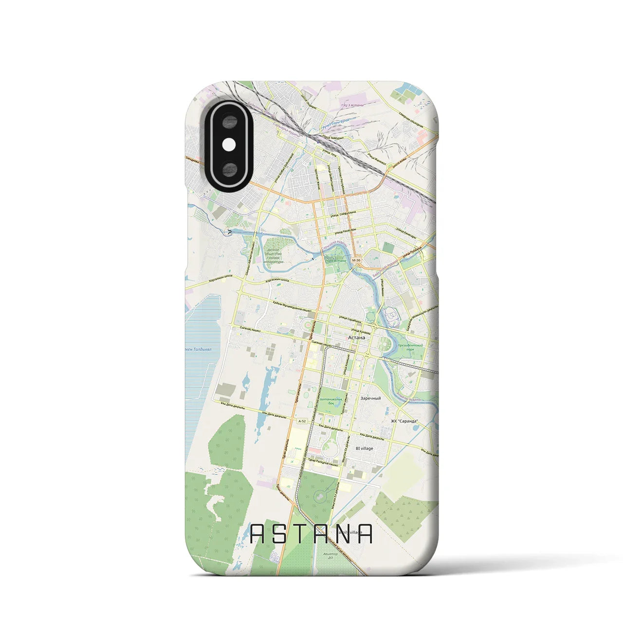 【アスタナ(カザフスタン)】地図柄iPhoneケース(バックカバータイプ)