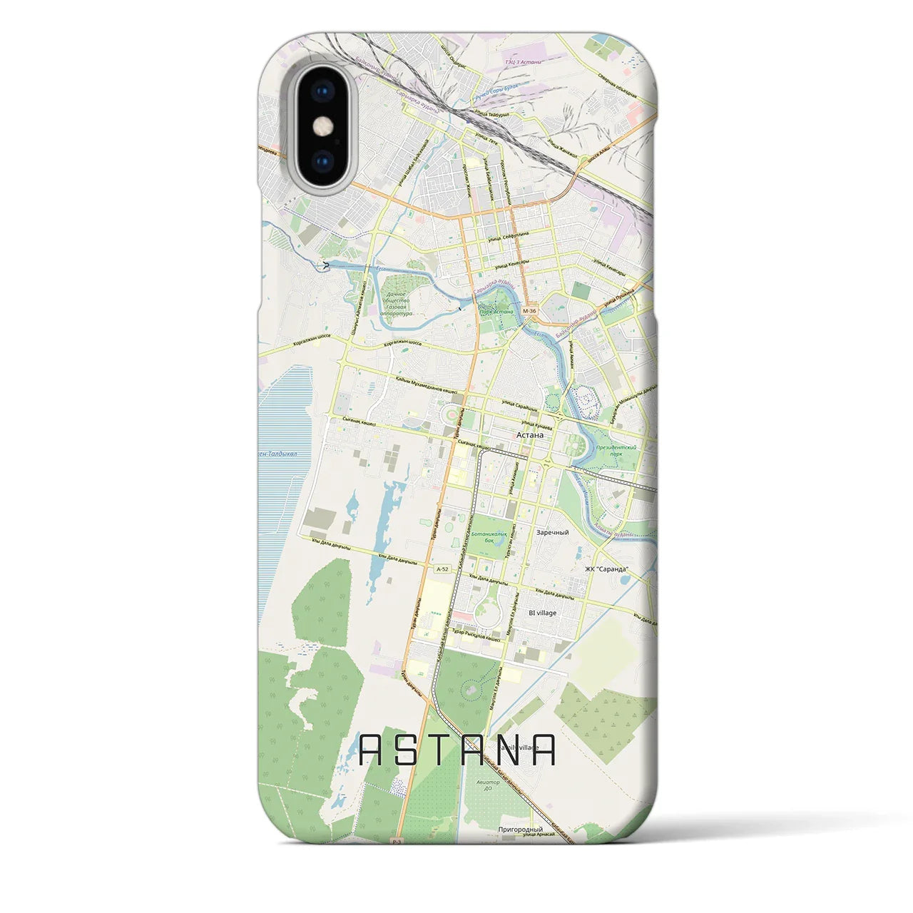 【アスタナ(カザフスタン)】地図柄iPhoneケース(バックカバータイプ)