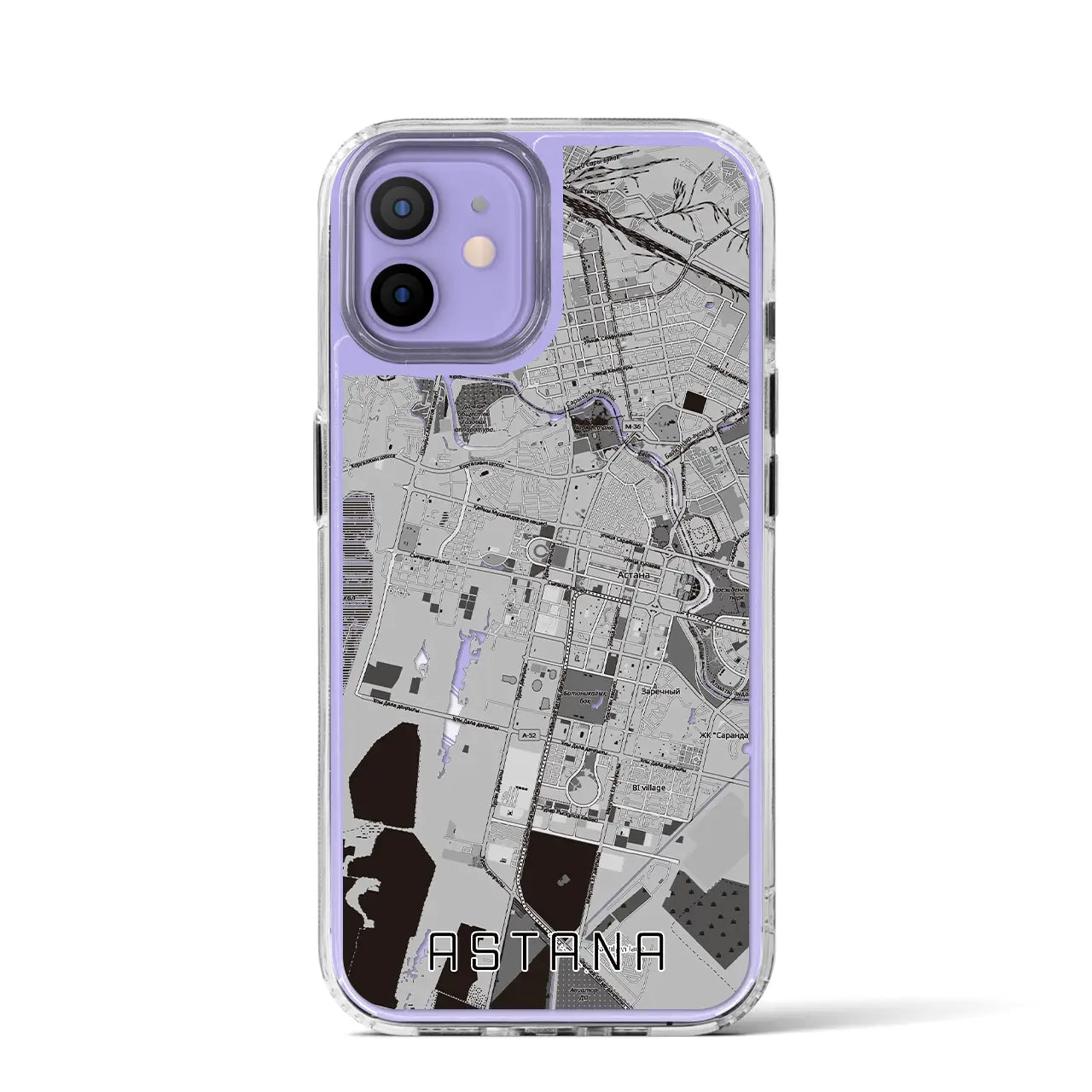 【アスタナ(カザフスタン)】地図柄iPhoneケース(MagSafeタイプ)