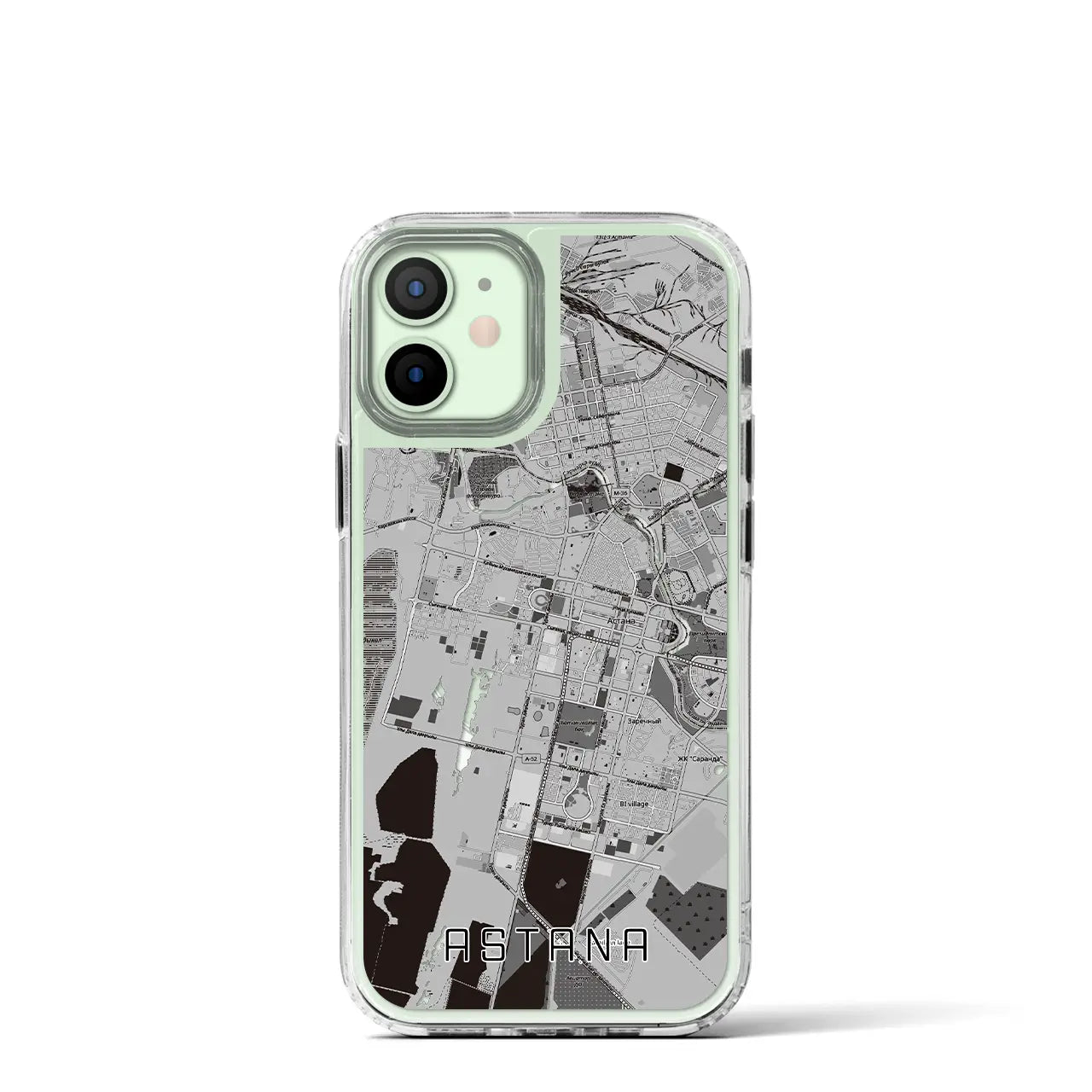 【アスタナ(カザフスタン)】地図柄iPhoneケース(MagSafeタイプ)