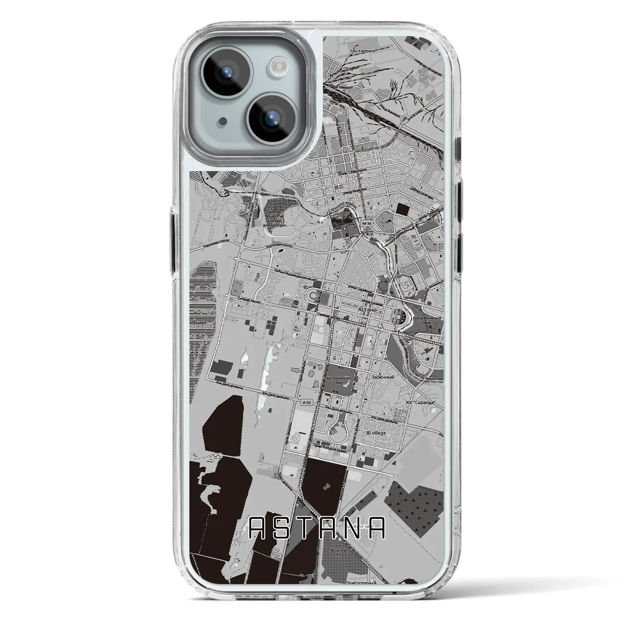 【アスタナ(カザフスタン)】地図柄iPhoneケース(MagSafeタイプ)