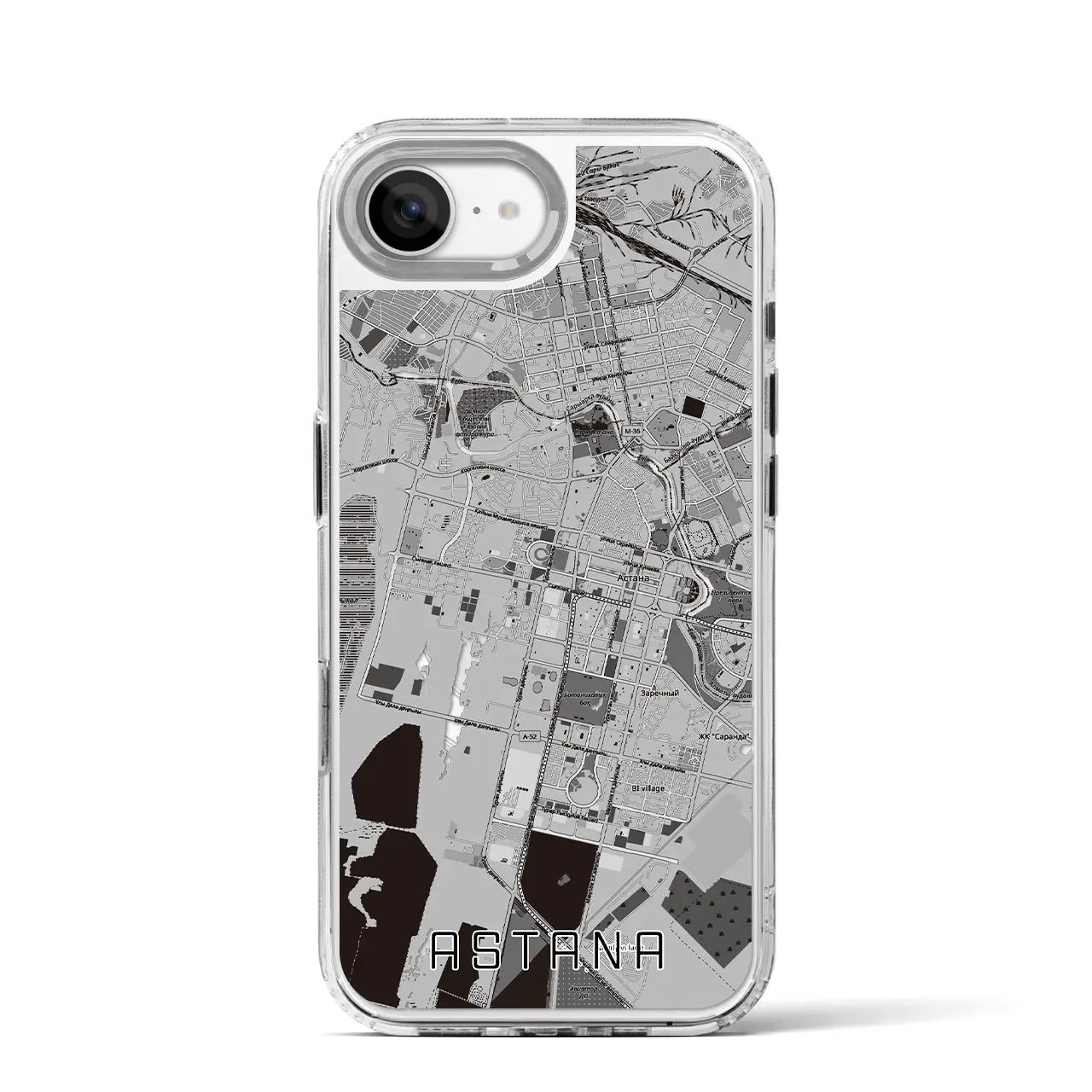 【アスタナ(カザフスタン)】地図柄iPhoneケース(MagSafeタイプ)