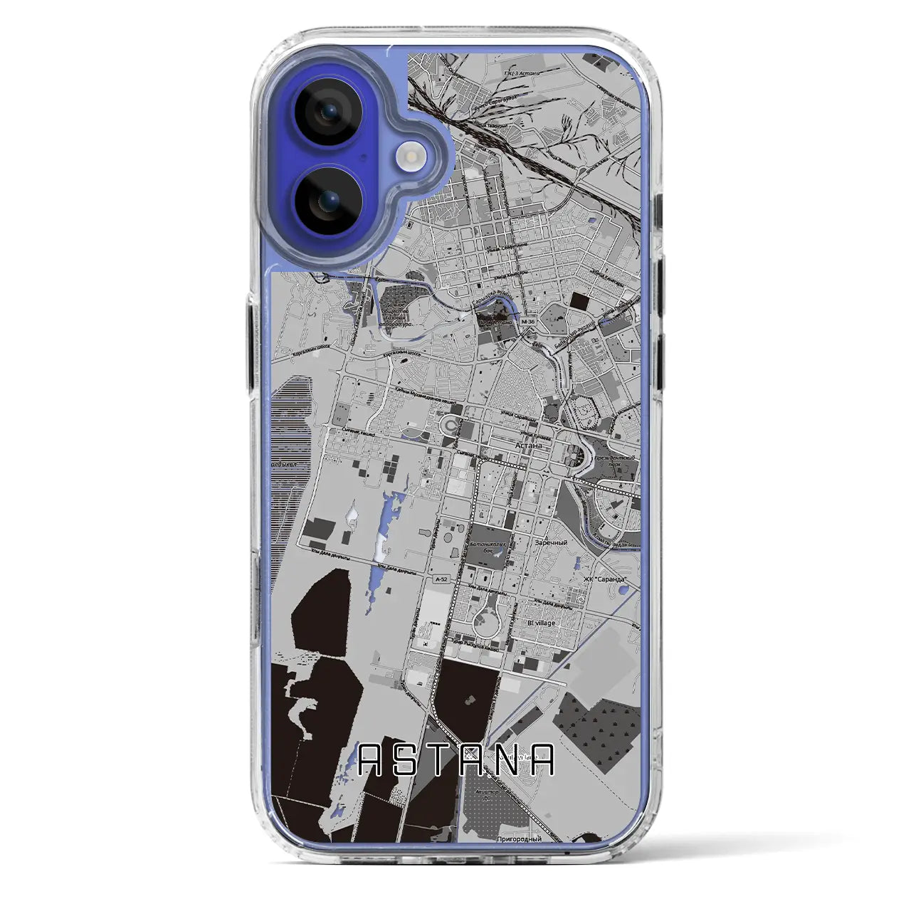 【アスタナ(カザフスタン)】地図柄iPhoneケース(MagSafeタイプ)