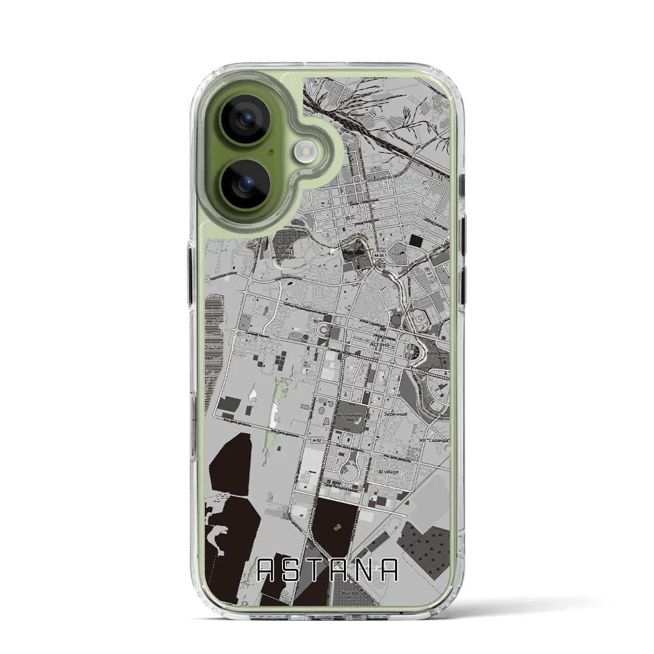【アスタナ(カザフスタン)】地図柄iPhoneケース(MagSafeタイプ)