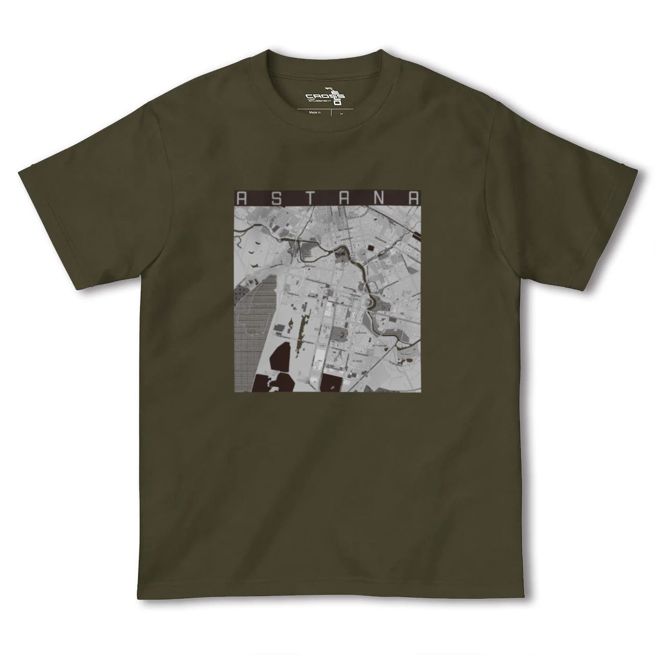 【アスタナ(カザフスタン)】地図柄ヘビーウェイトTシャツ