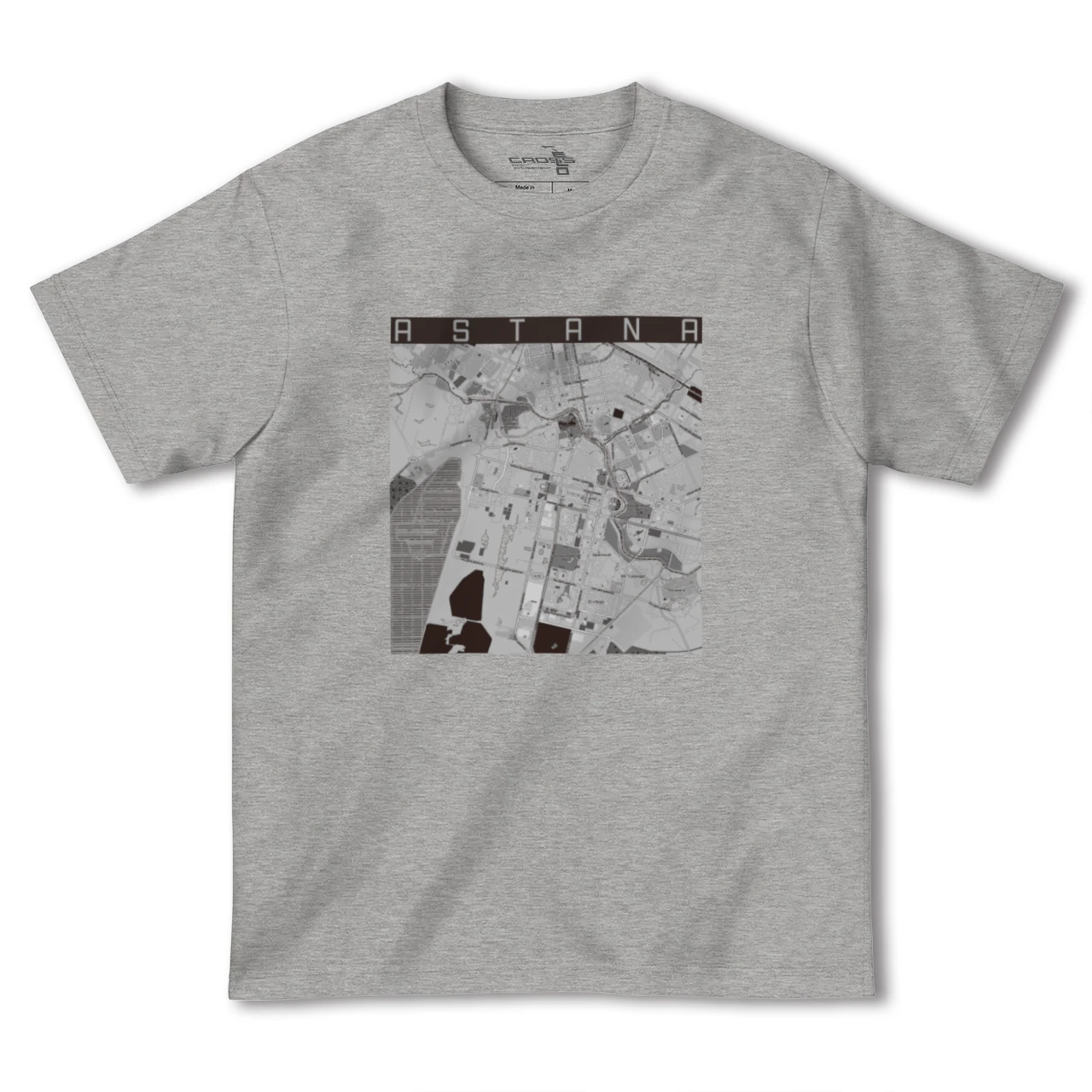 【アスタナ(カザフスタン)】地図柄ヘビーウェイトTシャツ