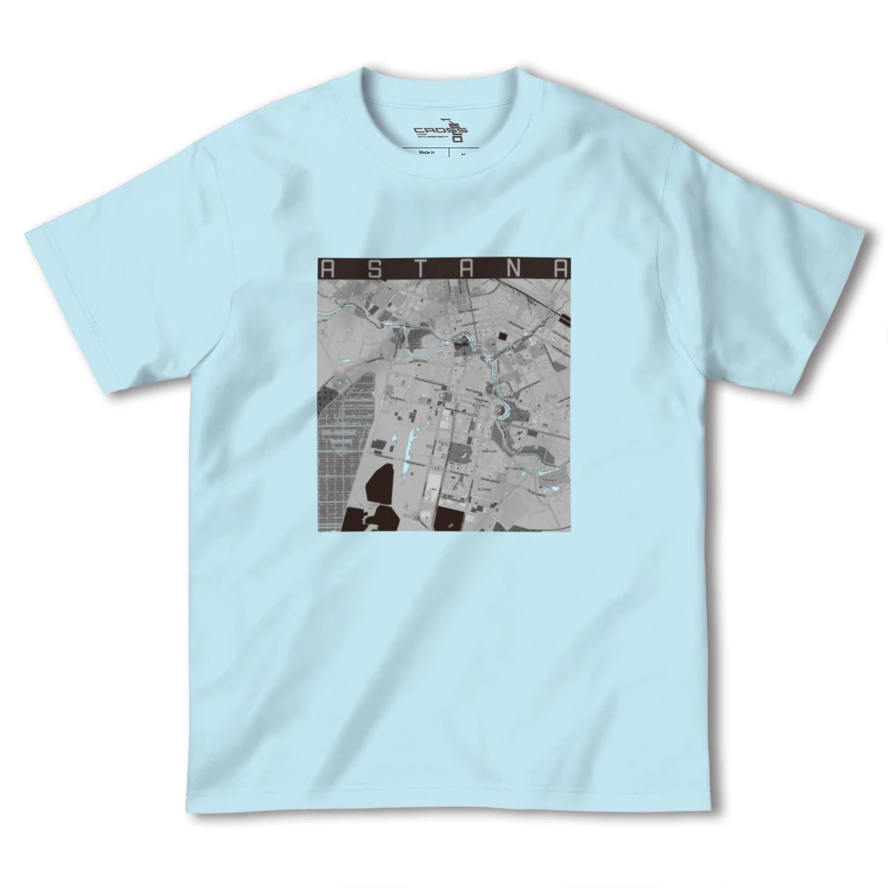 【アスタナ(カザフスタン)】地図柄ヘビーウェイトTシャツ