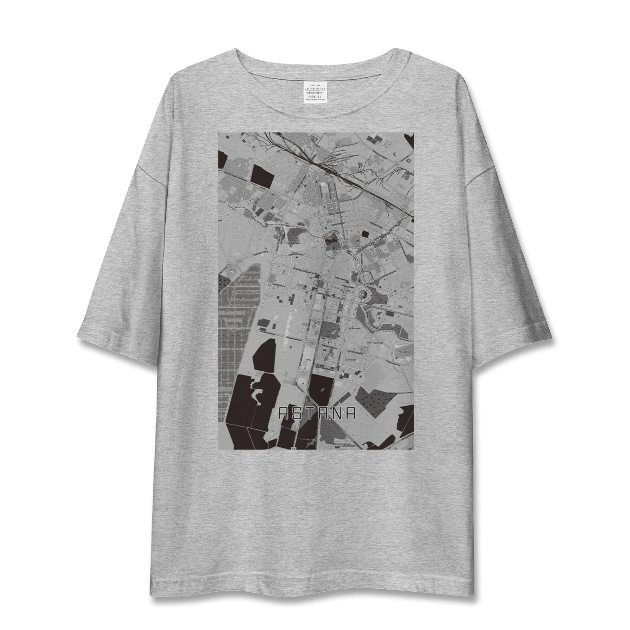 【アスタナ(カザフスタン)】地図柄ビッグシルエットTシャツ