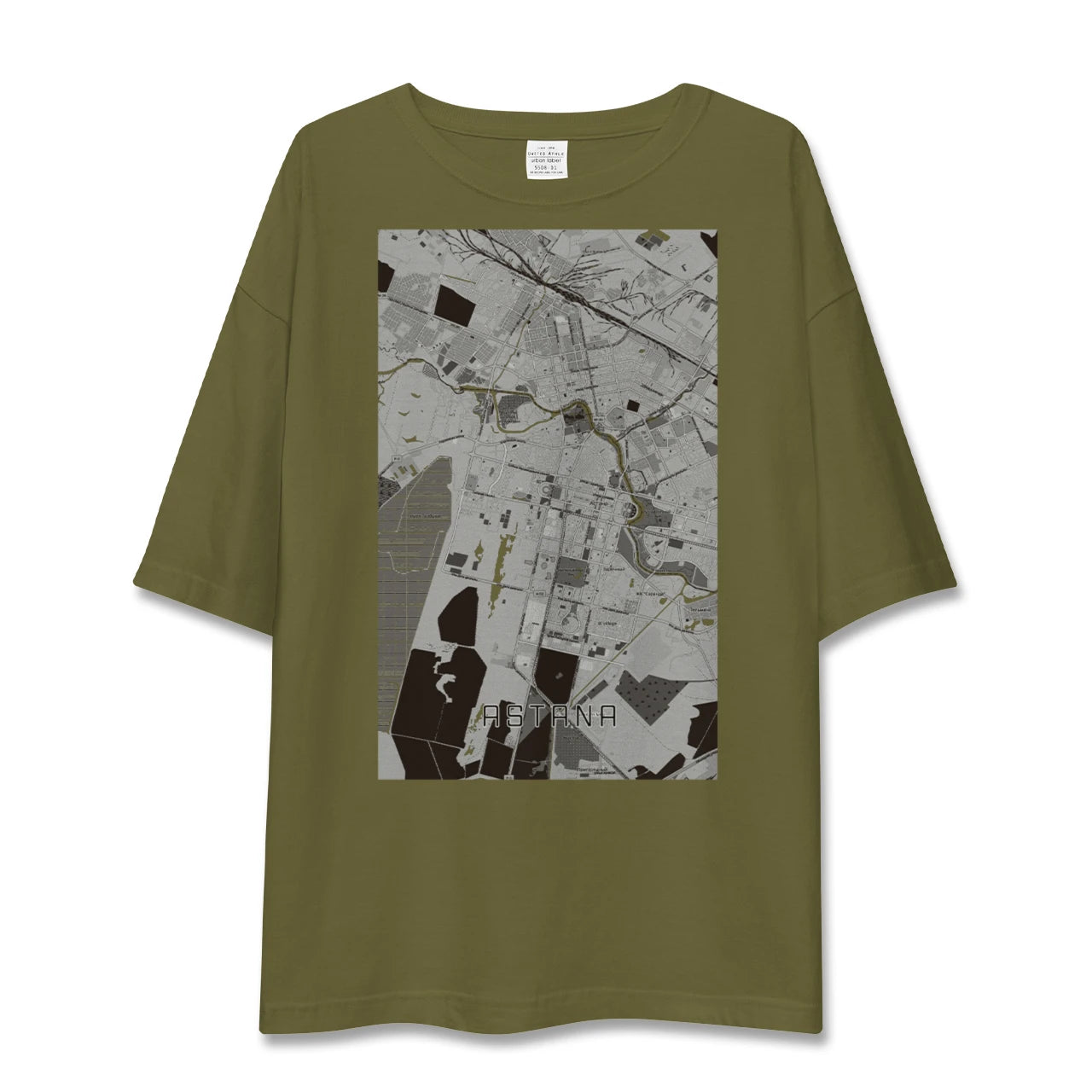 【アスタナ(カザフスタン)】地図柄ビッグシルエットTシャツ