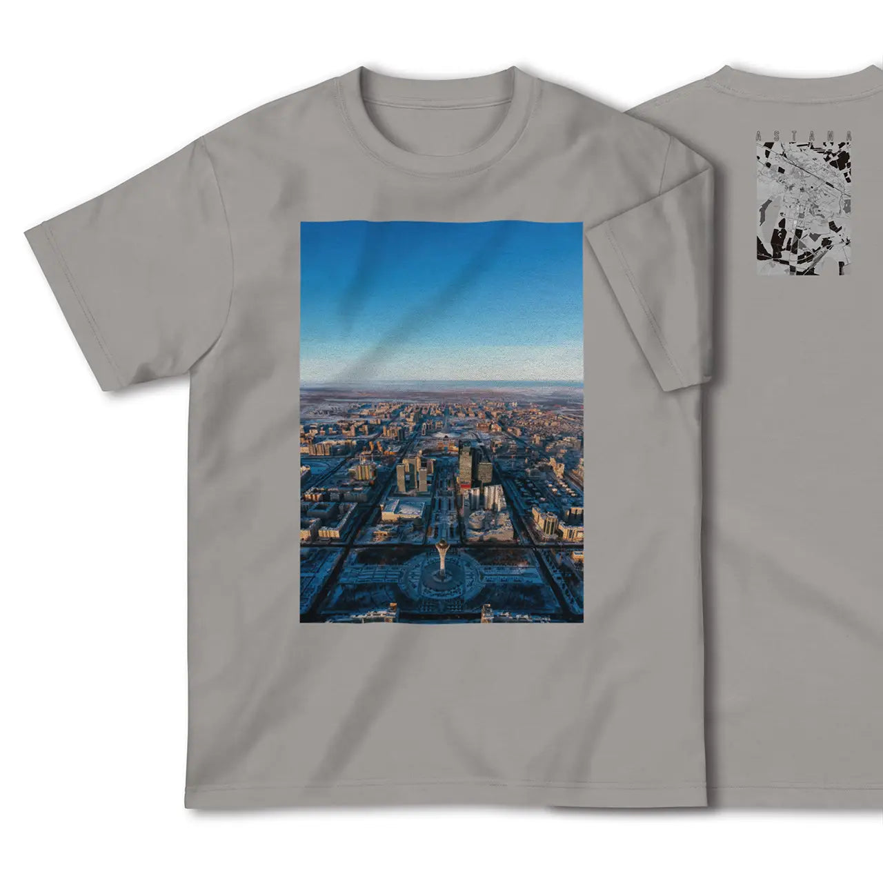 【アスタナ(カザフスタン)】Map World ハイクオリティTシャツ