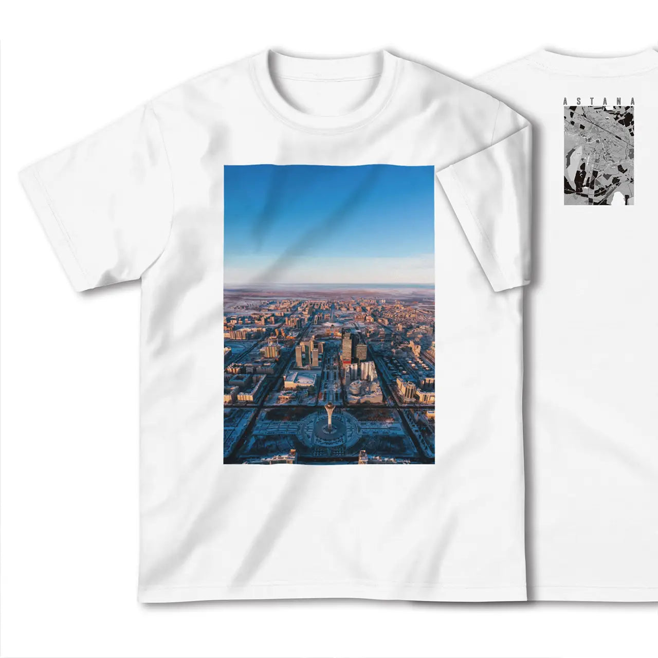 【アスタナ(カザフスタン)】Map World ハイクオリティTシャツ