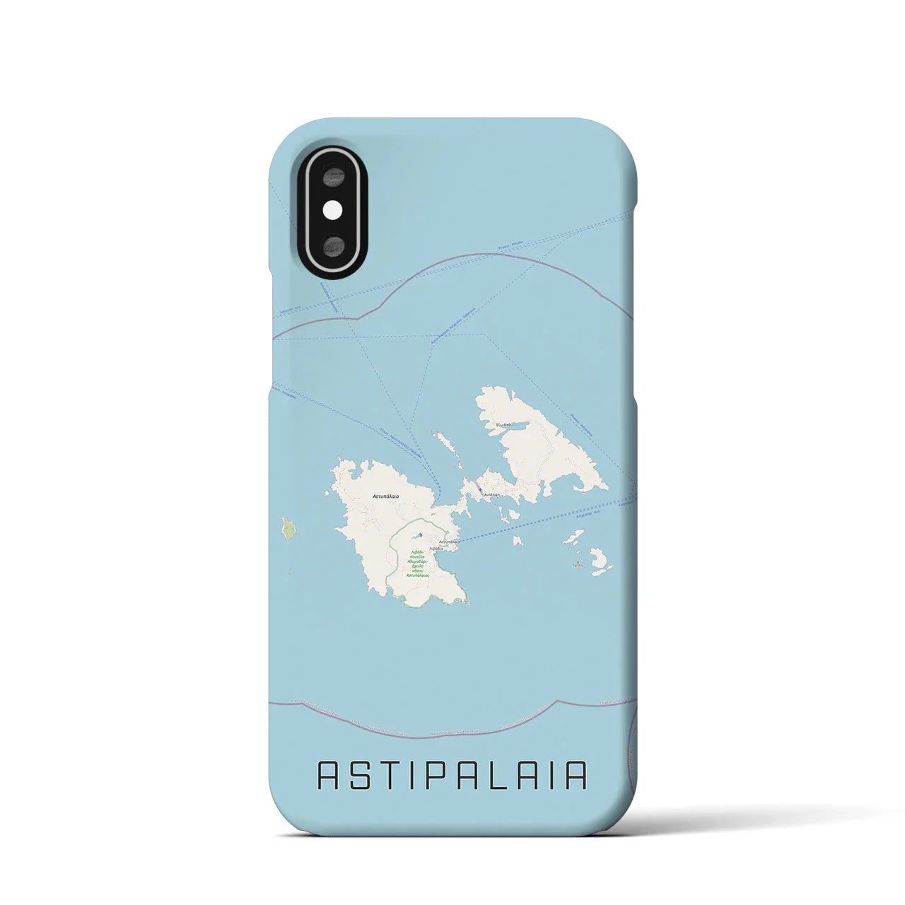 【アスティパレア(ギリシャ)】地図柄iPhoneケース(バックカバータイプ)
