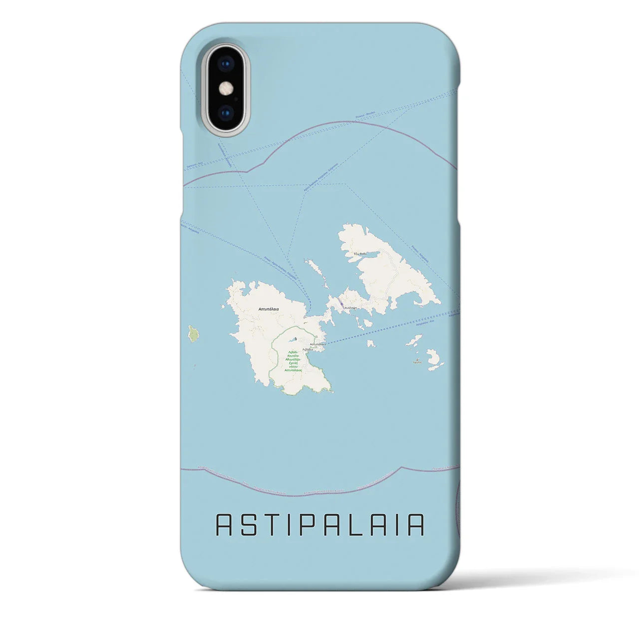 【アスティパレア(ギリシャ)】地図柄iPhoneケース(バックカバータイプ)
