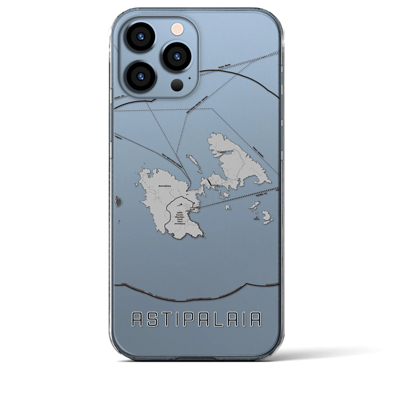 【アスティパレア(ギリシャ)】地図柄iPhoneケース(クリアタイプ)