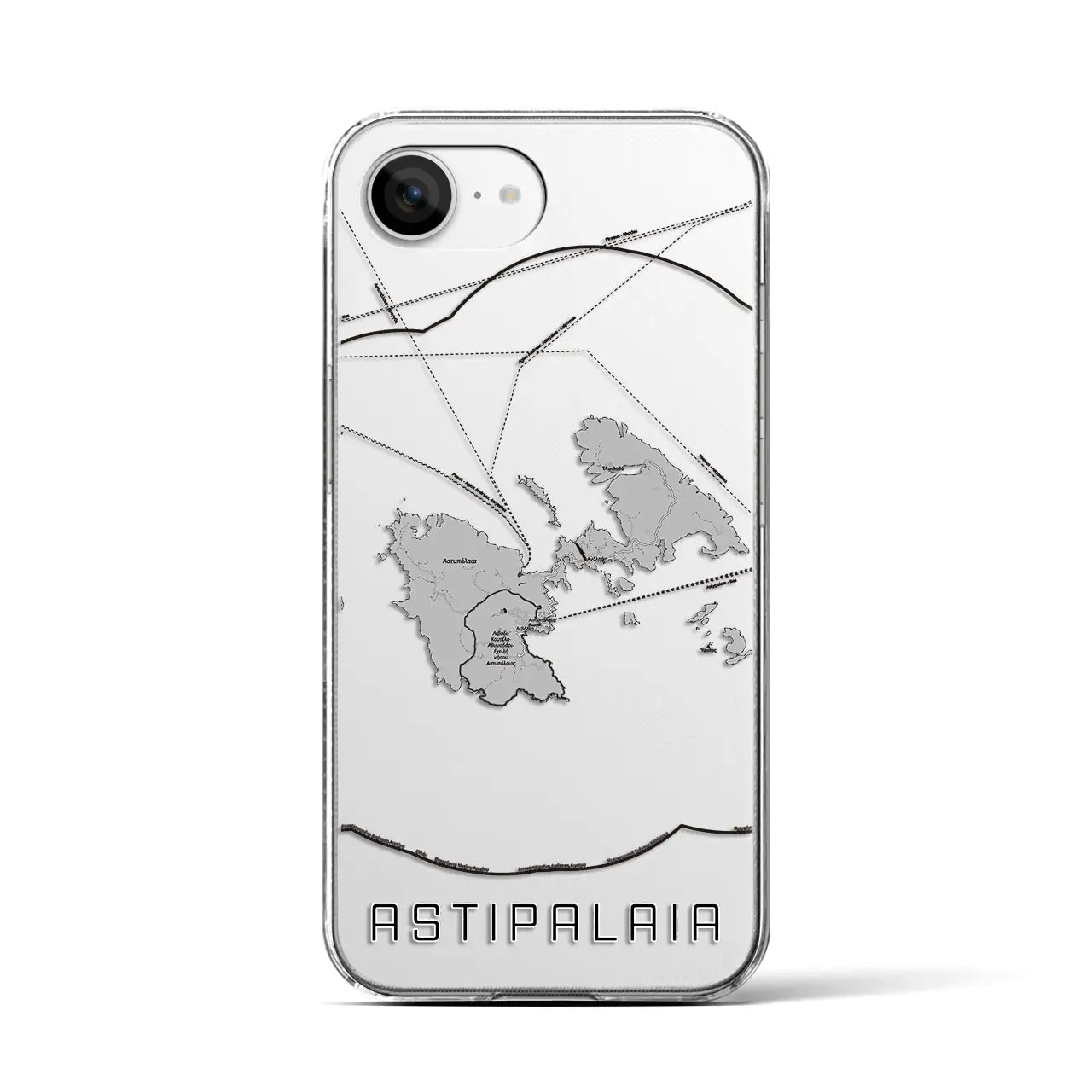 【アスティパレア(ギリシャ)】地図柄iPhoneケース(クリアタイプ)