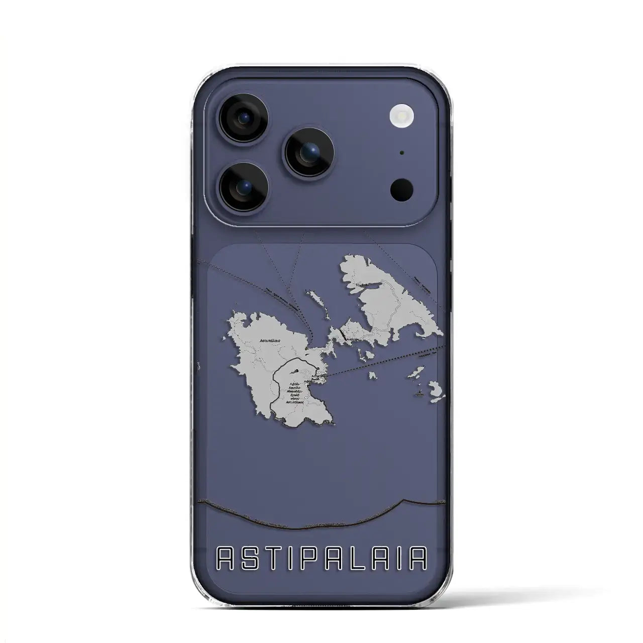 【アスティパレア(ギリシャ)】地図柄iPhoneケース(クリアタイプ)