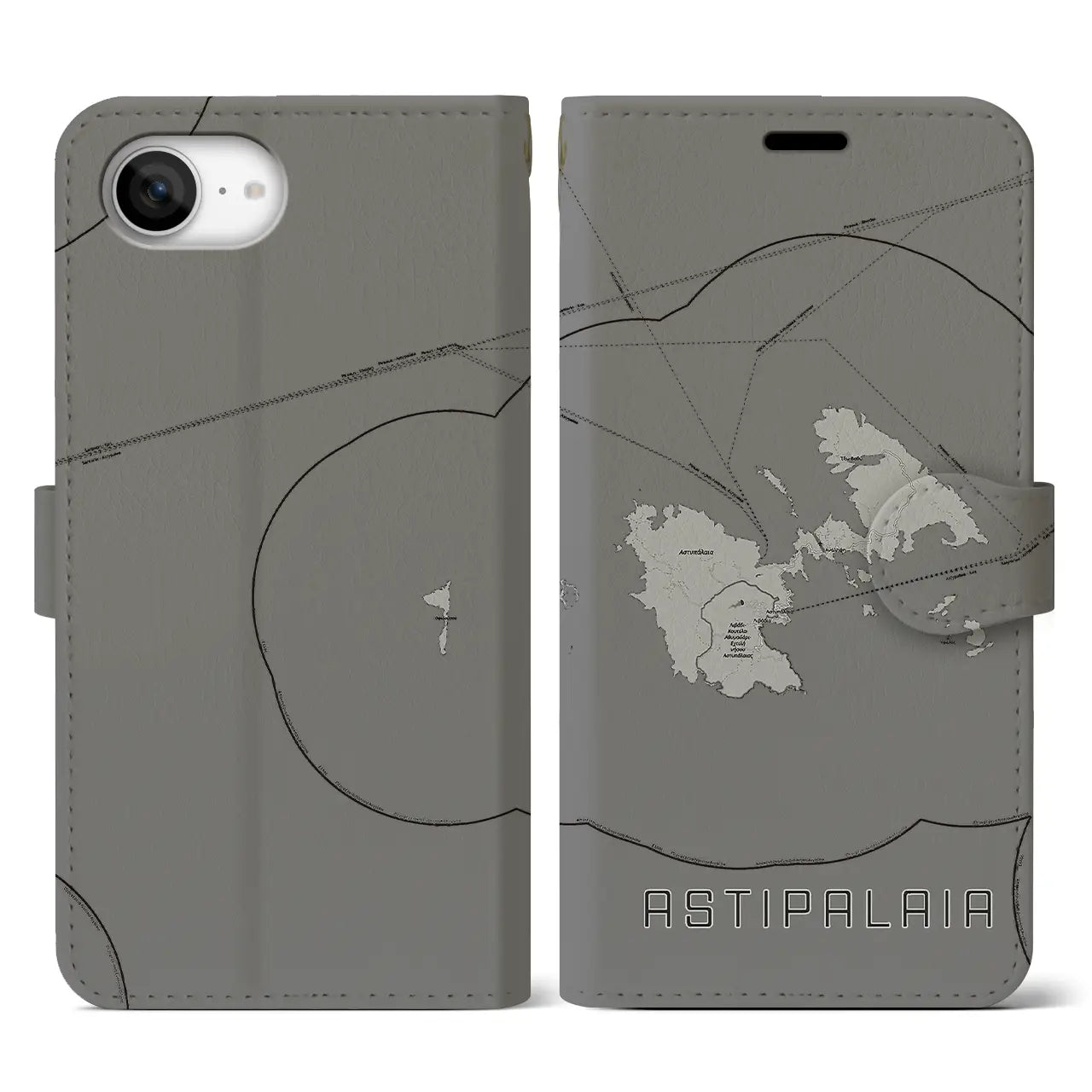 【アスティパレア(ギリシャ)】地図柄iPhoneケース(手帳タイプ)