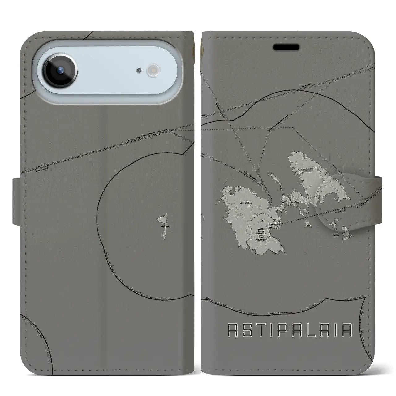 【アスティパレア(ギリシャ)】地図柄iPhoneケース(手帳タイプ)