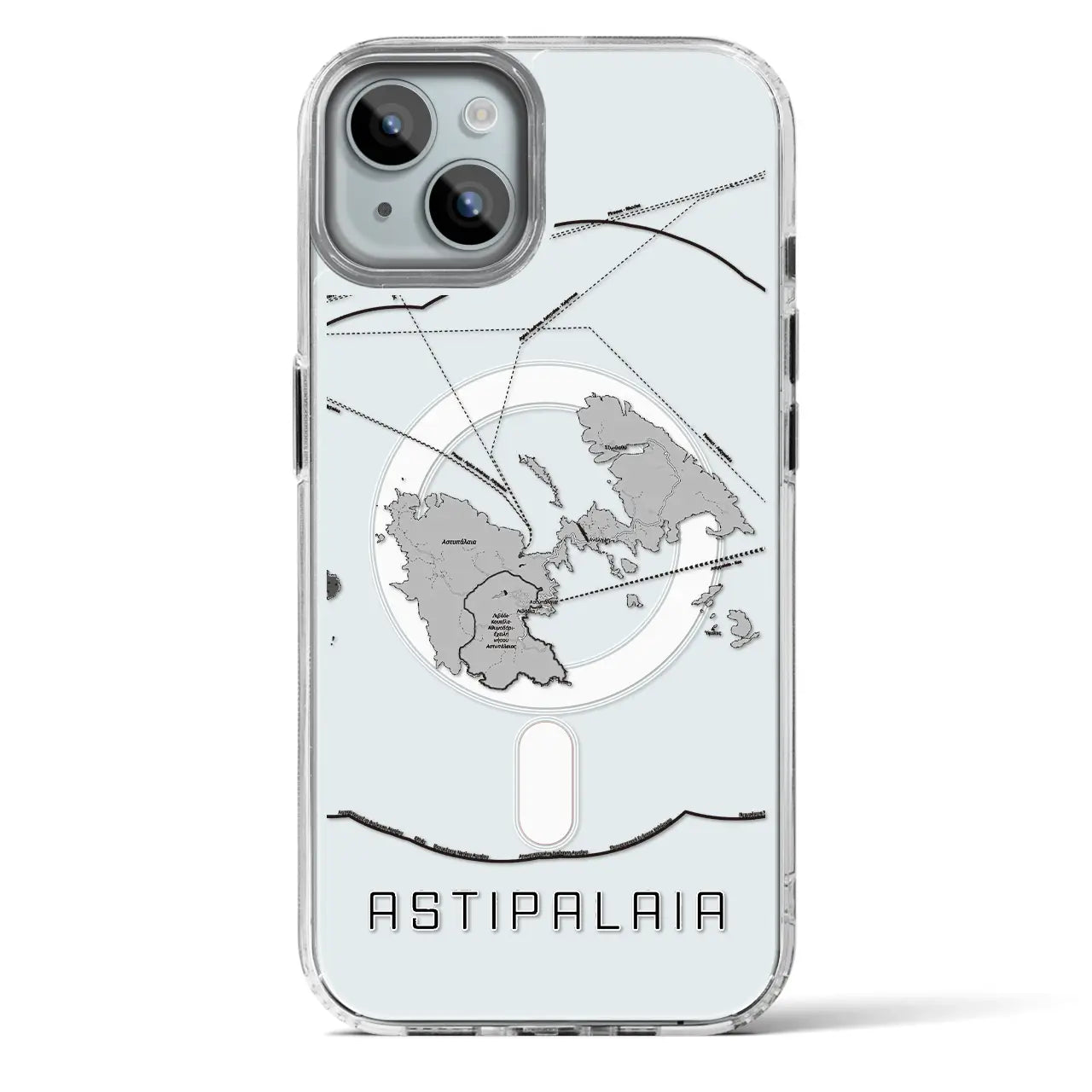 【アスティパレア(ギリシャ)】地図柄iPhoneケース(MagSafeタイプ)