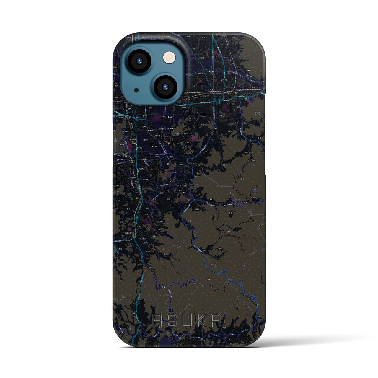 【明日香(奈良県)】地図柄iPhoneケース(バックカバータイプ)