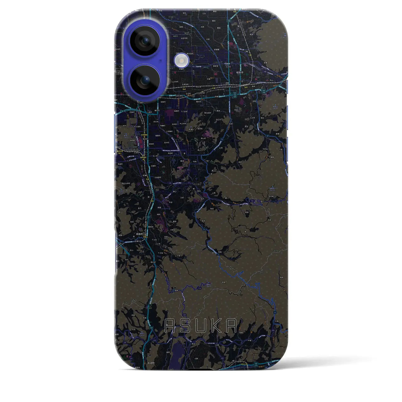 【明日香(奈良県)】地図柄iPhoneケース(バックカバータイプ)