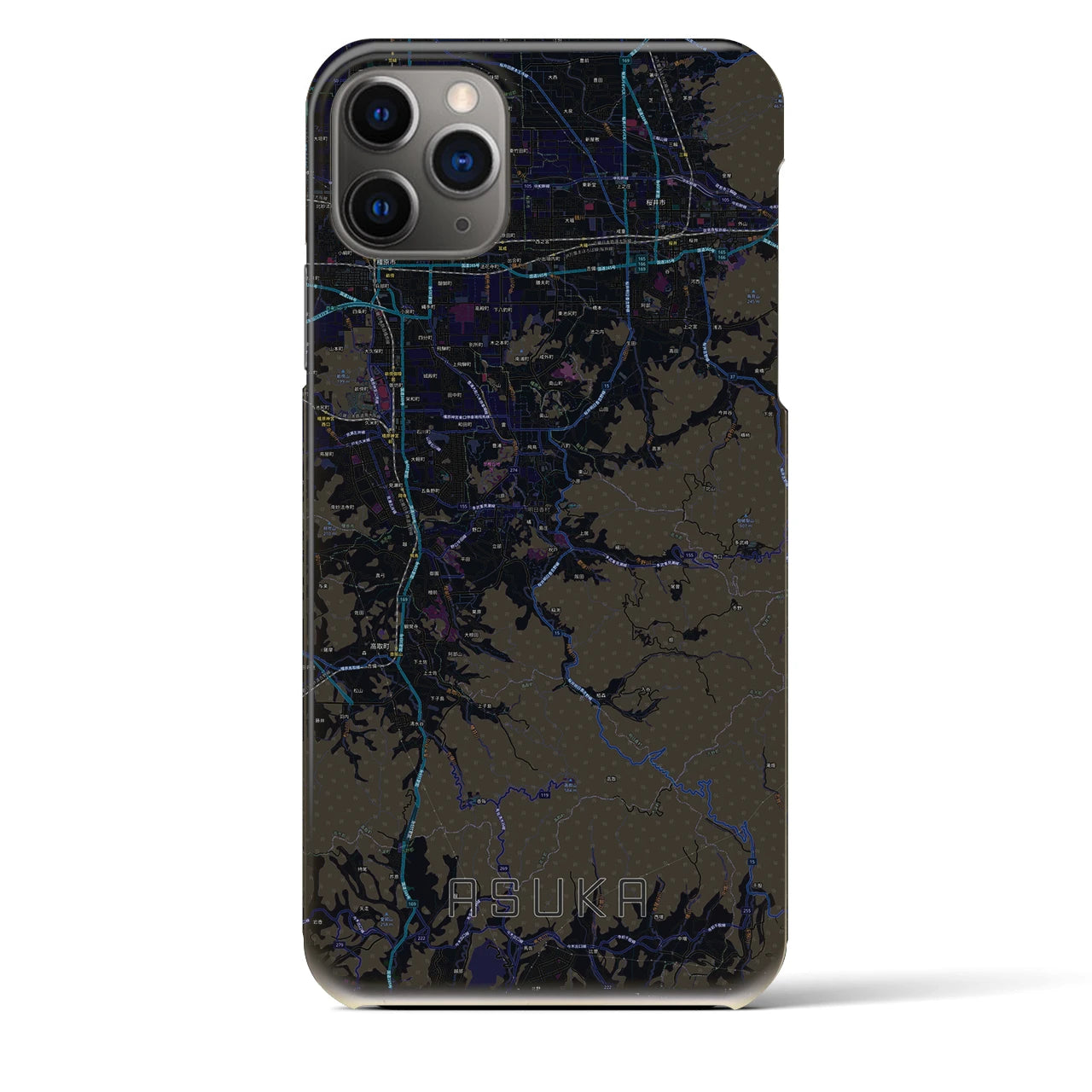 【明日香(奈良県)】地図柄iPhoneケース(バックカバータイプ)