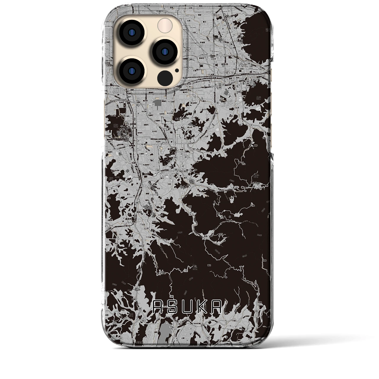 【明日香(奈良県)】地図柄iPhoneケース(クリアタイプ)