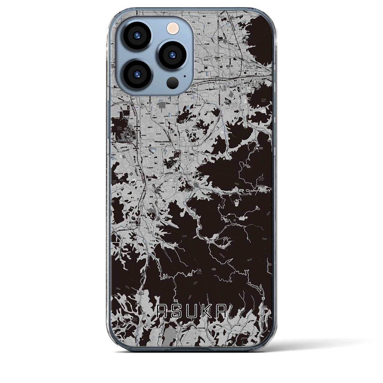 【明日香(奈良県)】地図柄iPhoneケース(クリアタイプ)