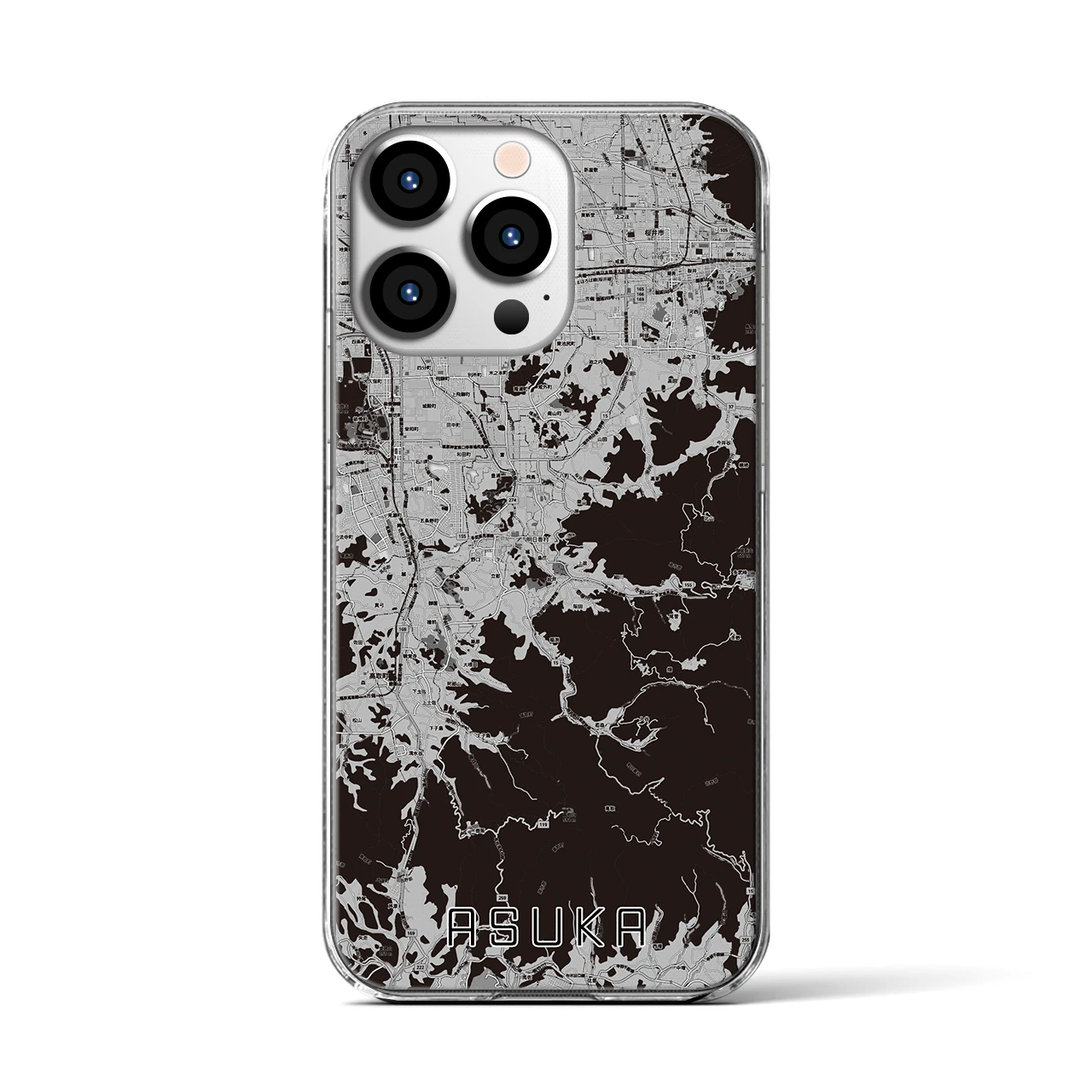 【明日香(奈良県)】地図柄iPhoneケース(クリアタイプ)